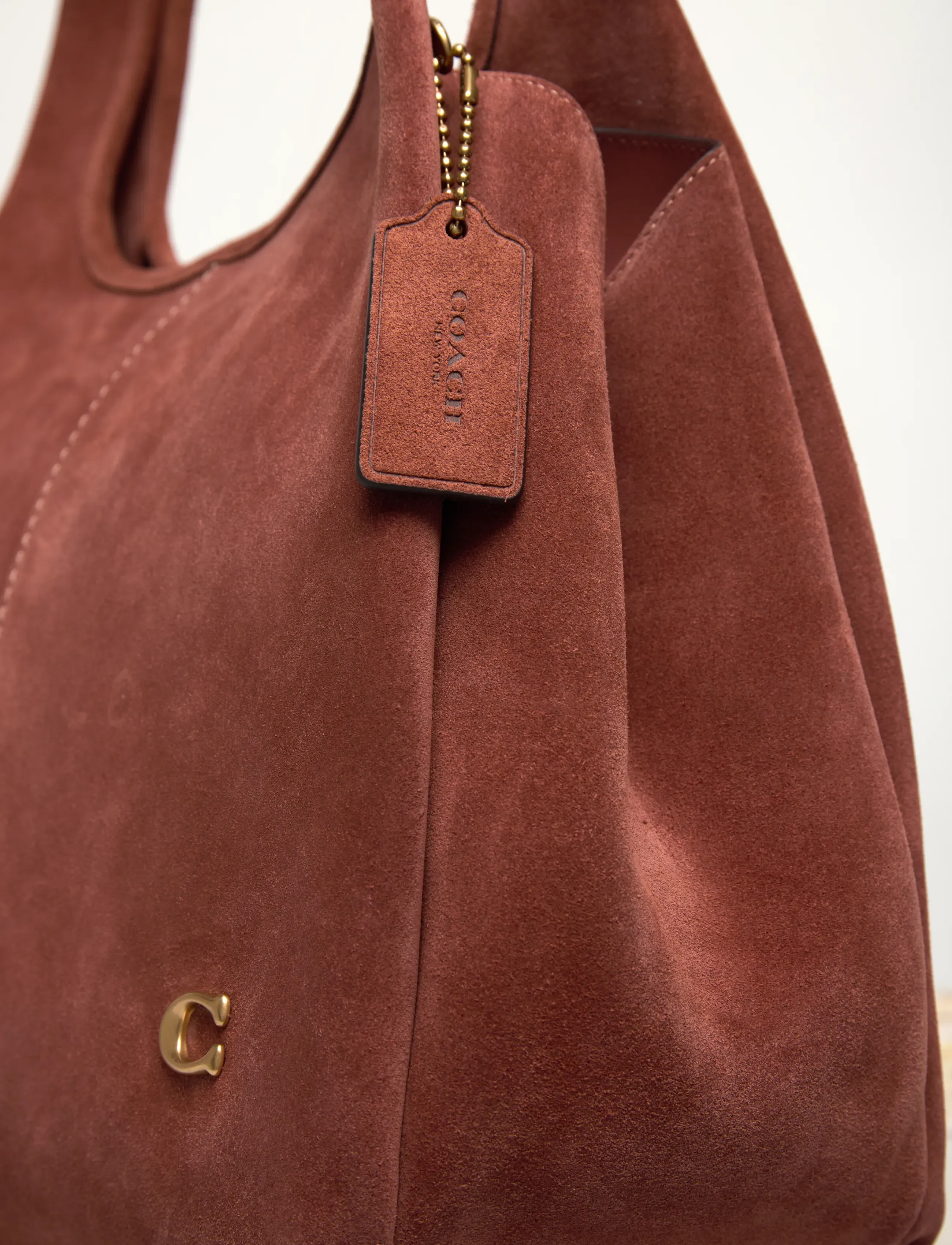 Coach - SUEDE LANA SHOULDER BAG - shopperki - b4/clay - 3