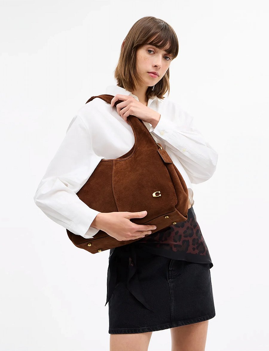Coach - LANA SHOULDER BAG - shoppingväskor - b4/warm brown - 0
