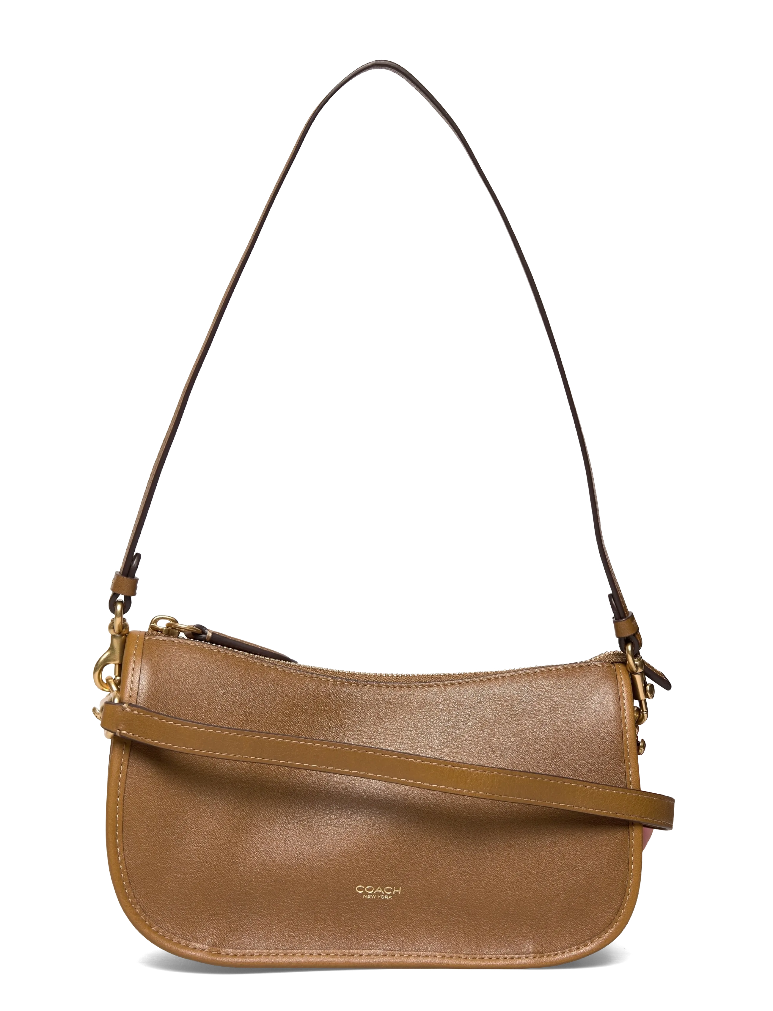 Coach Natural Grain Leather Waverly Bag - Töskur - B4/MUTED OLIVE / brown
