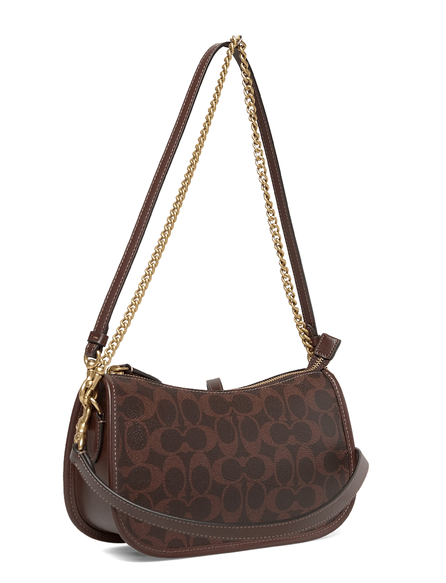 Coach - Coated Canvas Signature Waverly Bag - Õlakotid - b4/maple maple - 2