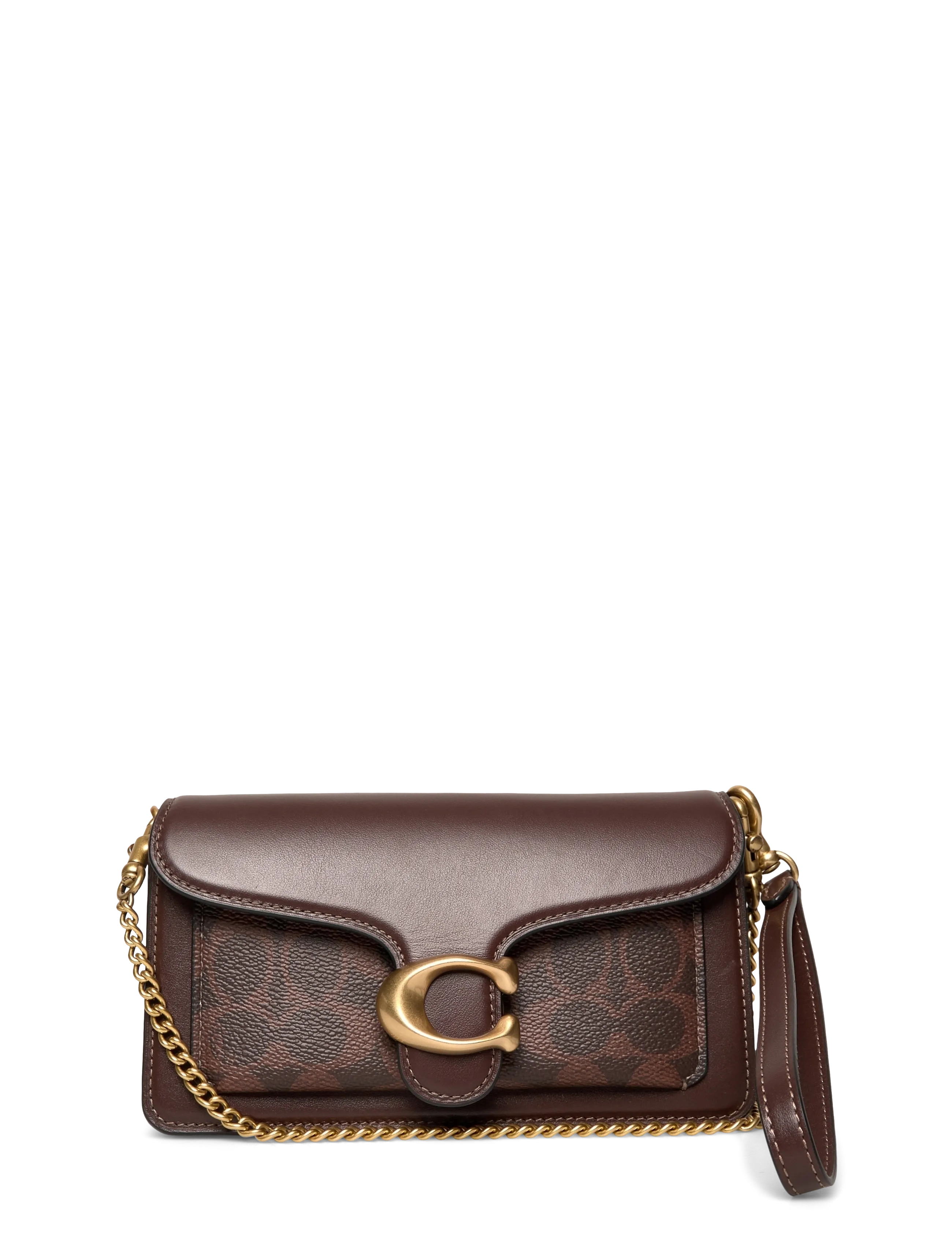 Coach COATED CANVAS SIGNATURE TABBY CHAIN CROSSBODY 19 - Tasker - B4/MAPLE / brown
