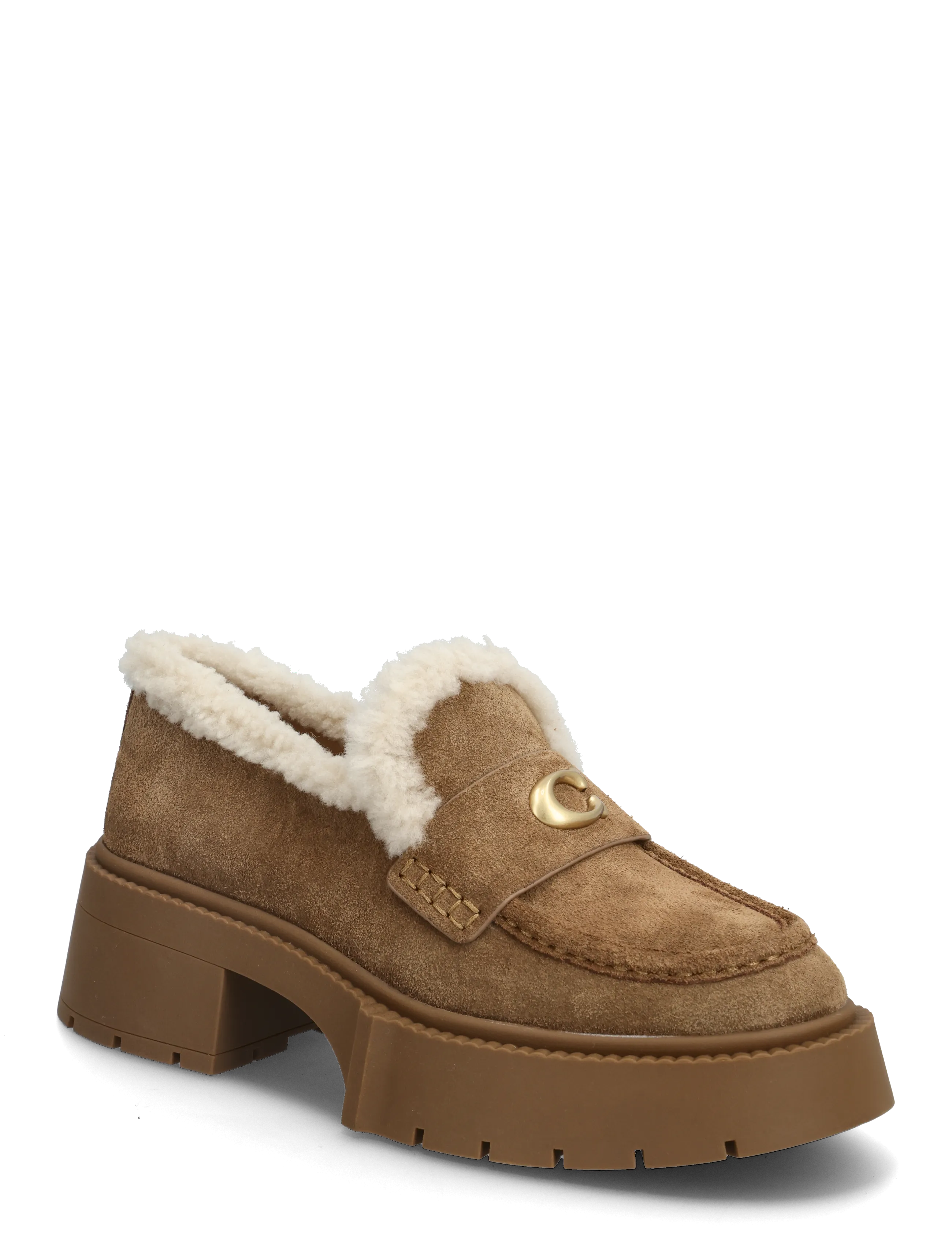 Coach Leah Platform Shearling Loafer, 36, Brown, Støvler > Vinterstøvler, Dame