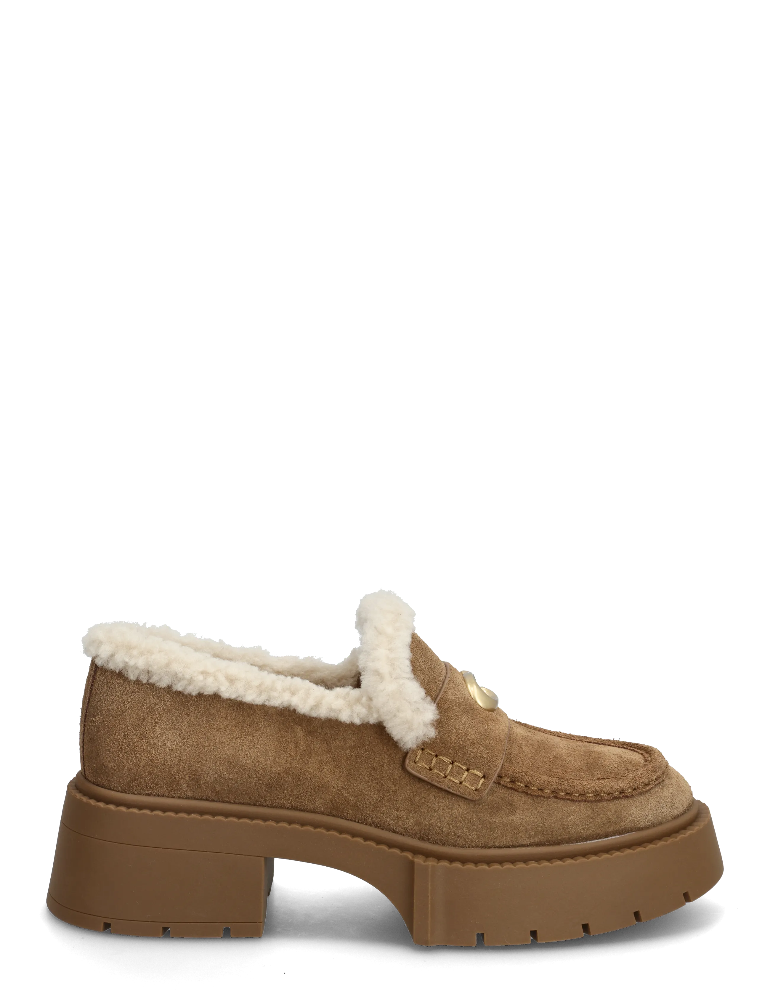 Coach - LEAH PLATFORM SHEARLING LOAFER - laarzen - coconut/natural - 1