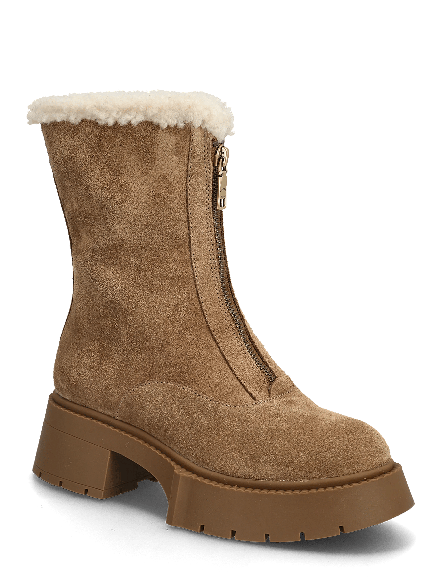Coach - LEAH PLATFORM SHEARLING ZIP BOOTIE - støvletter - coconut/natural - 0