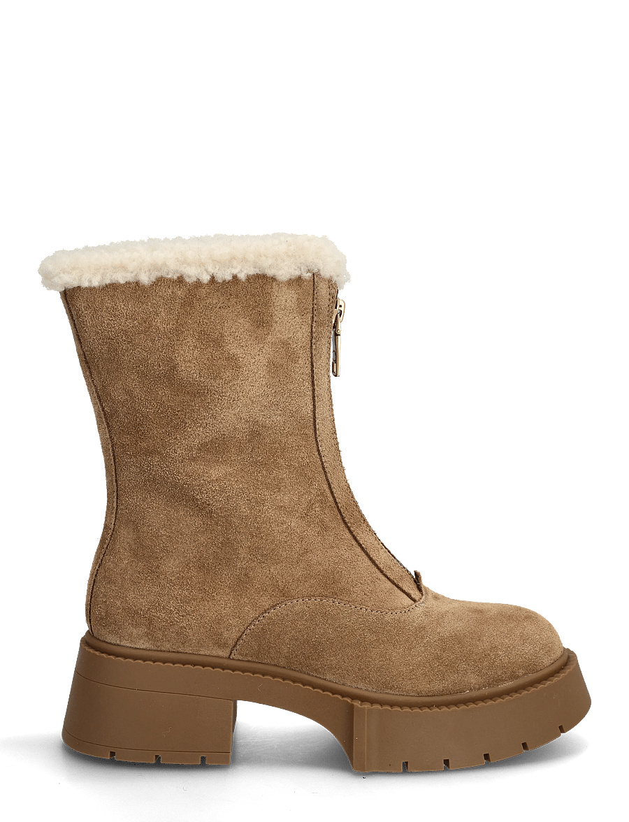 Coach - LEAH PLATFORM SHEARLING ZIP BOOTIE - støvletter - coconut/natural - 1