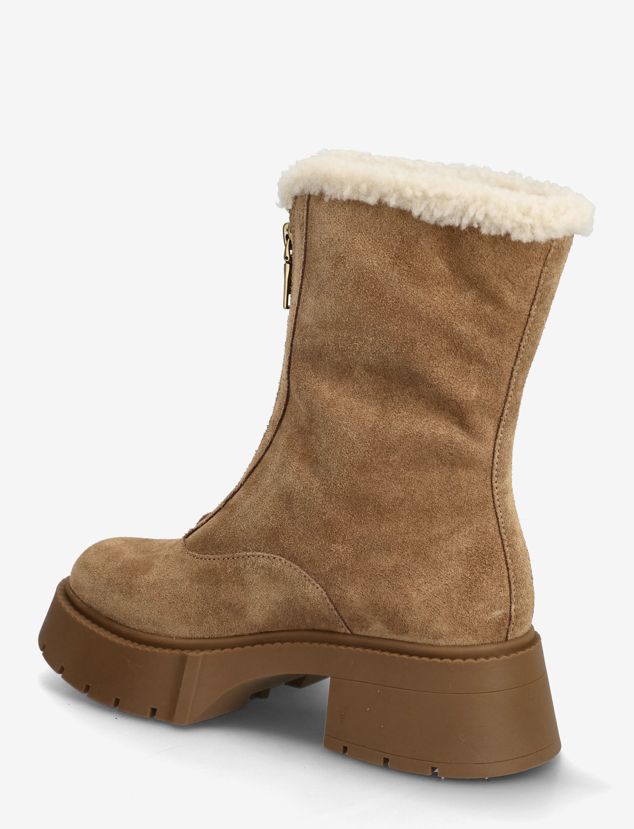 Coach - LEAH PLATFORM SHEARLING ZIP BOOTIE - stövletter - coconut/natural - 2