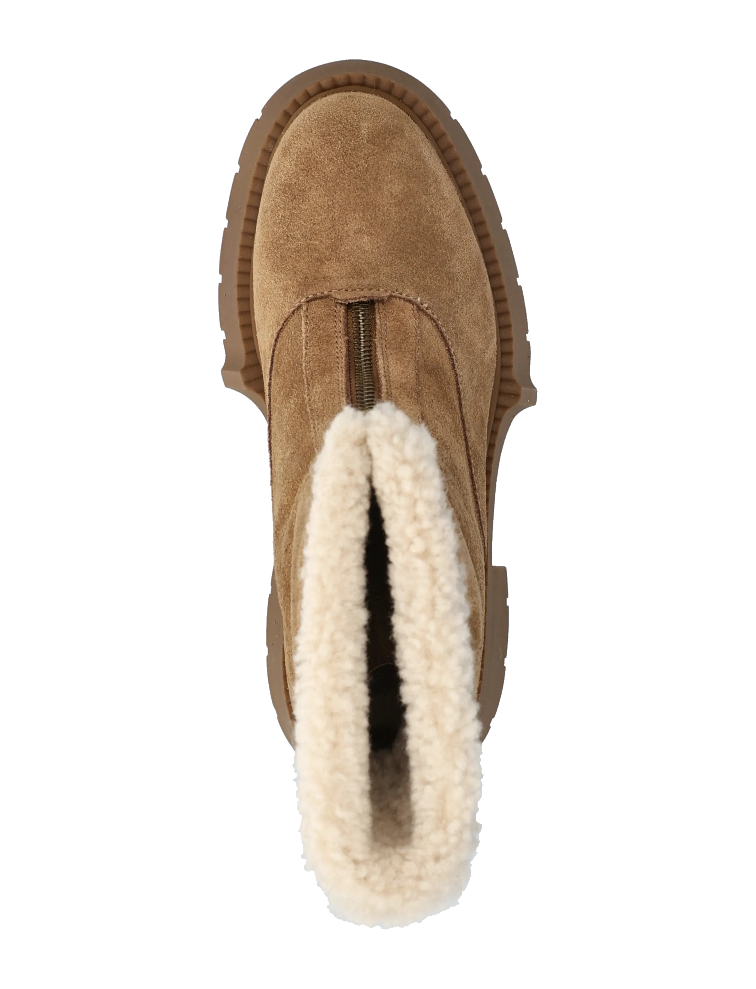 Coach - LEAH PLATFORM SHEARLING ZIP BOOTIE - heeled ankle boots - coconut/natural - 3