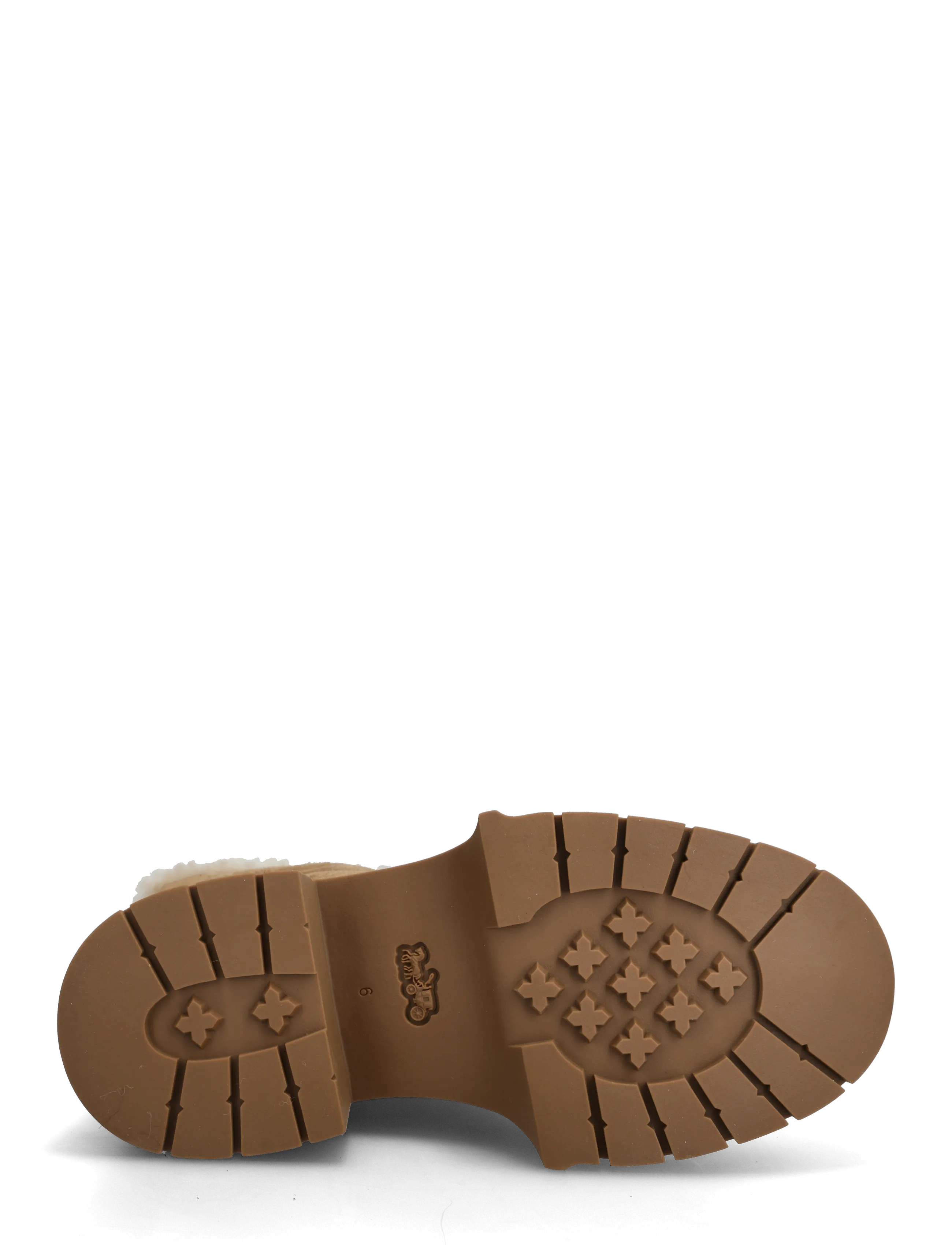 Coach - LEAH PLATFORM SHEARLING ZIP BOOTIE - heeled ankle boots - coconut/natural - 4