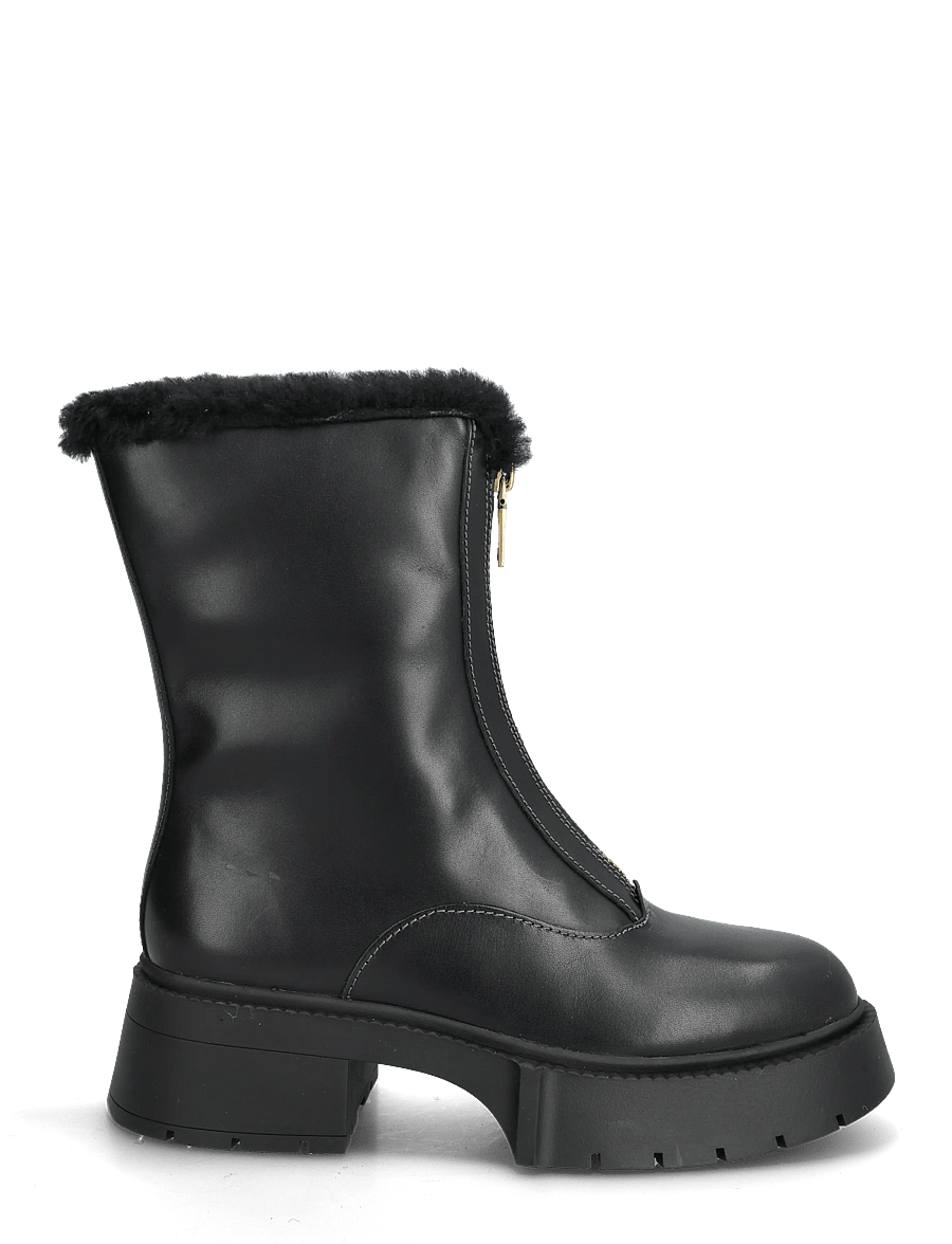 Coach - LEAH PLATFORM SHEARLING ZIP BOOTIE - støvletter - black - 1