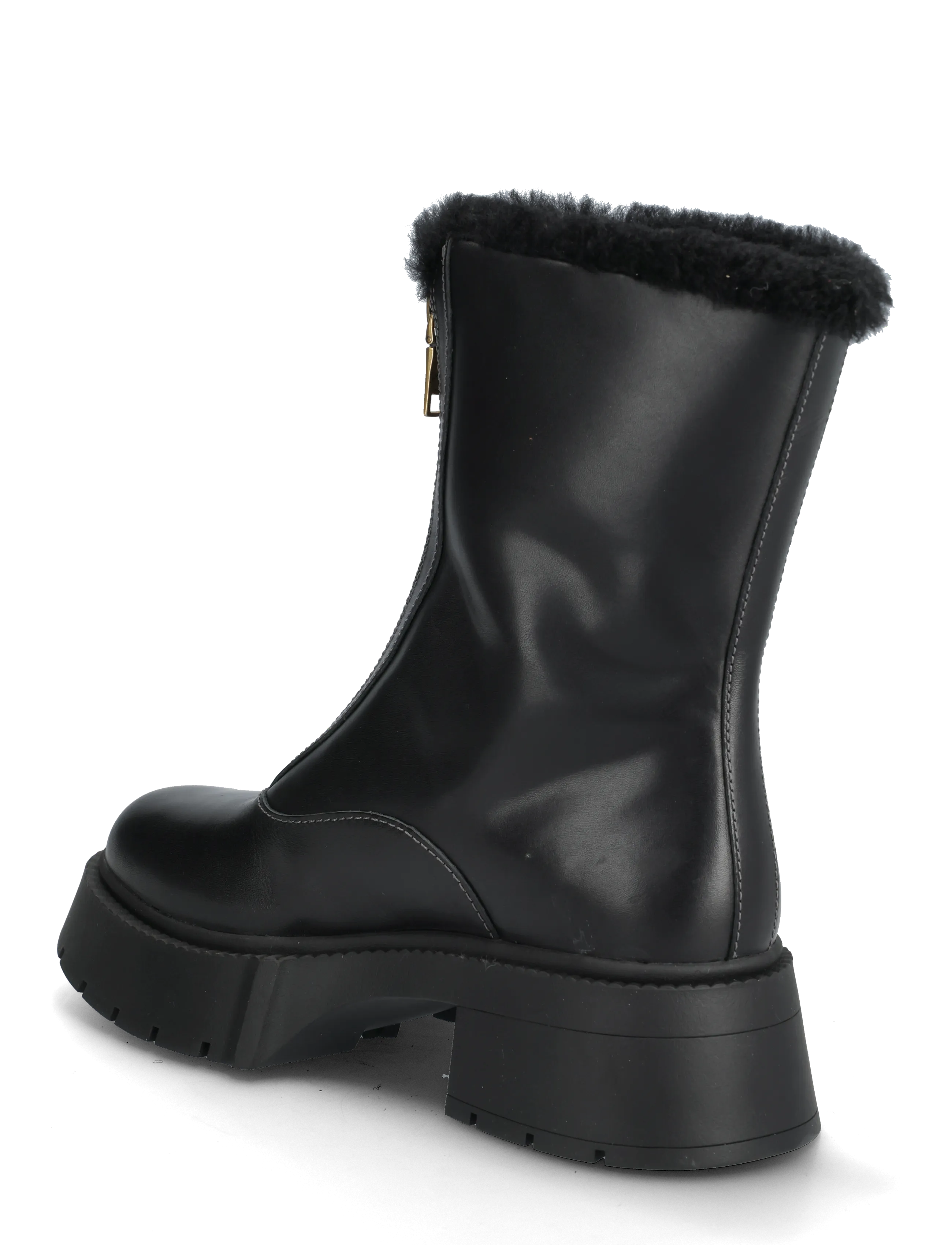 Coach - LEAH PLATFORM SHEARLING ZIP BOOTIE - stiefeletten mit absatz - black - 2