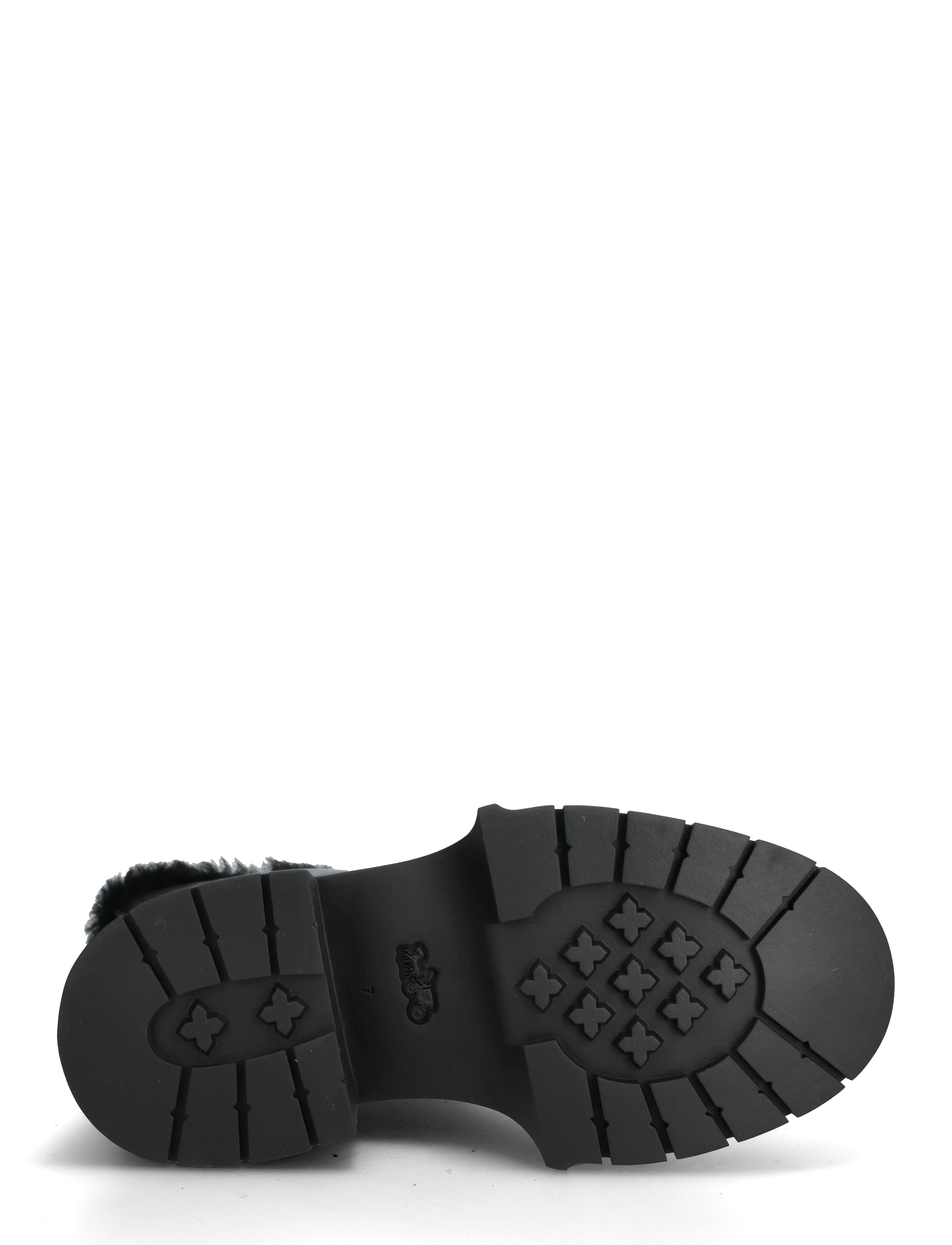 Coach - LEAH PLATFORM SHEARLING ZIP BOOTIE - stiefeletten mit absatz - black - 4