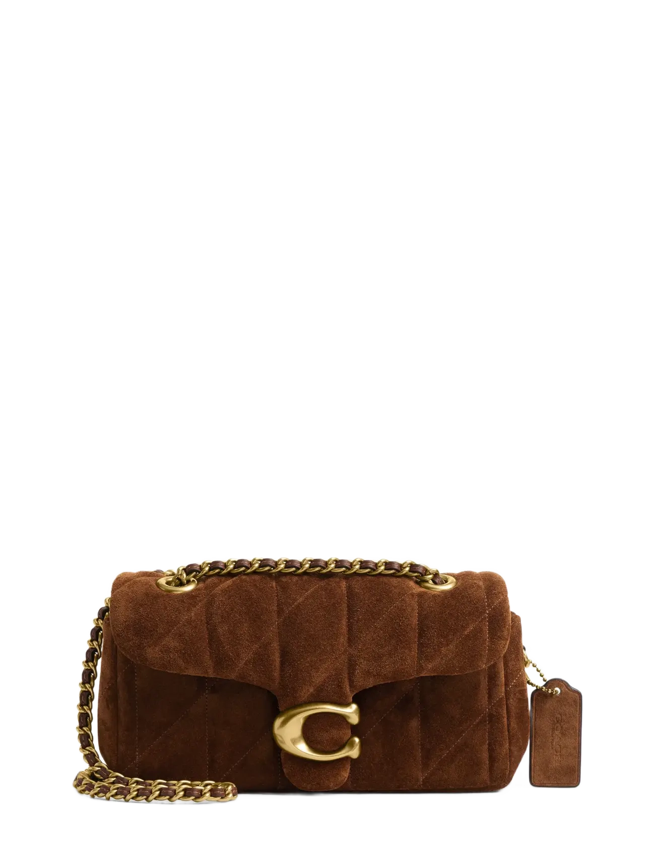 Coach Quilted Suede Tabby Shoulder Bag 20 with Chain - Nyheder - BROWN / brown