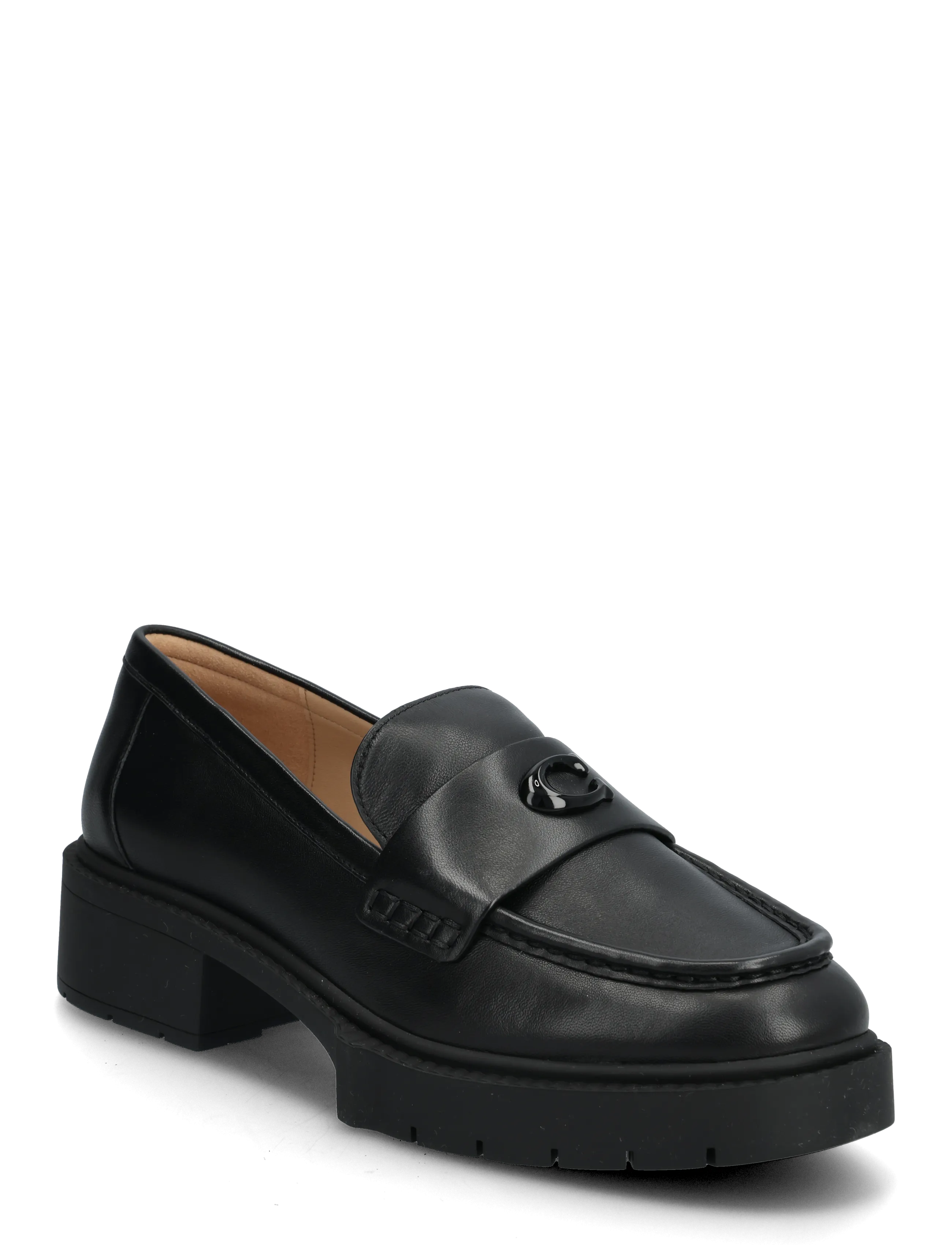 Coach Leah Leather Loafer Black Ccm08, 36, Loafers, Schwarz - Heeled Frauen