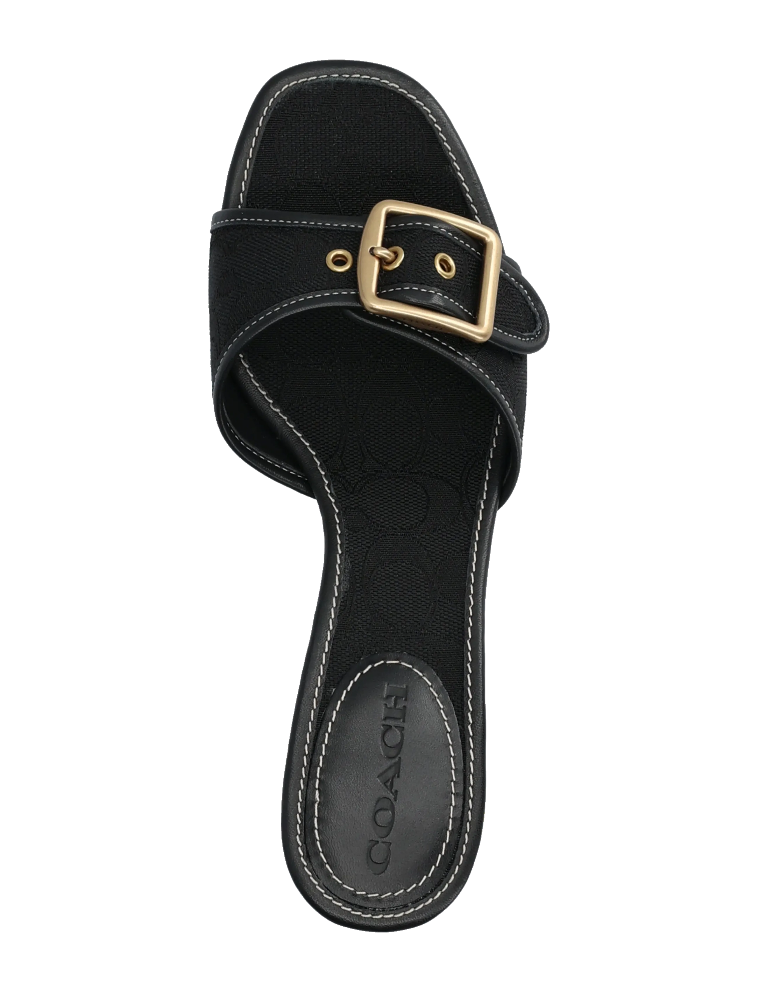 Coach - margot signature jacquard sandal - black - 3