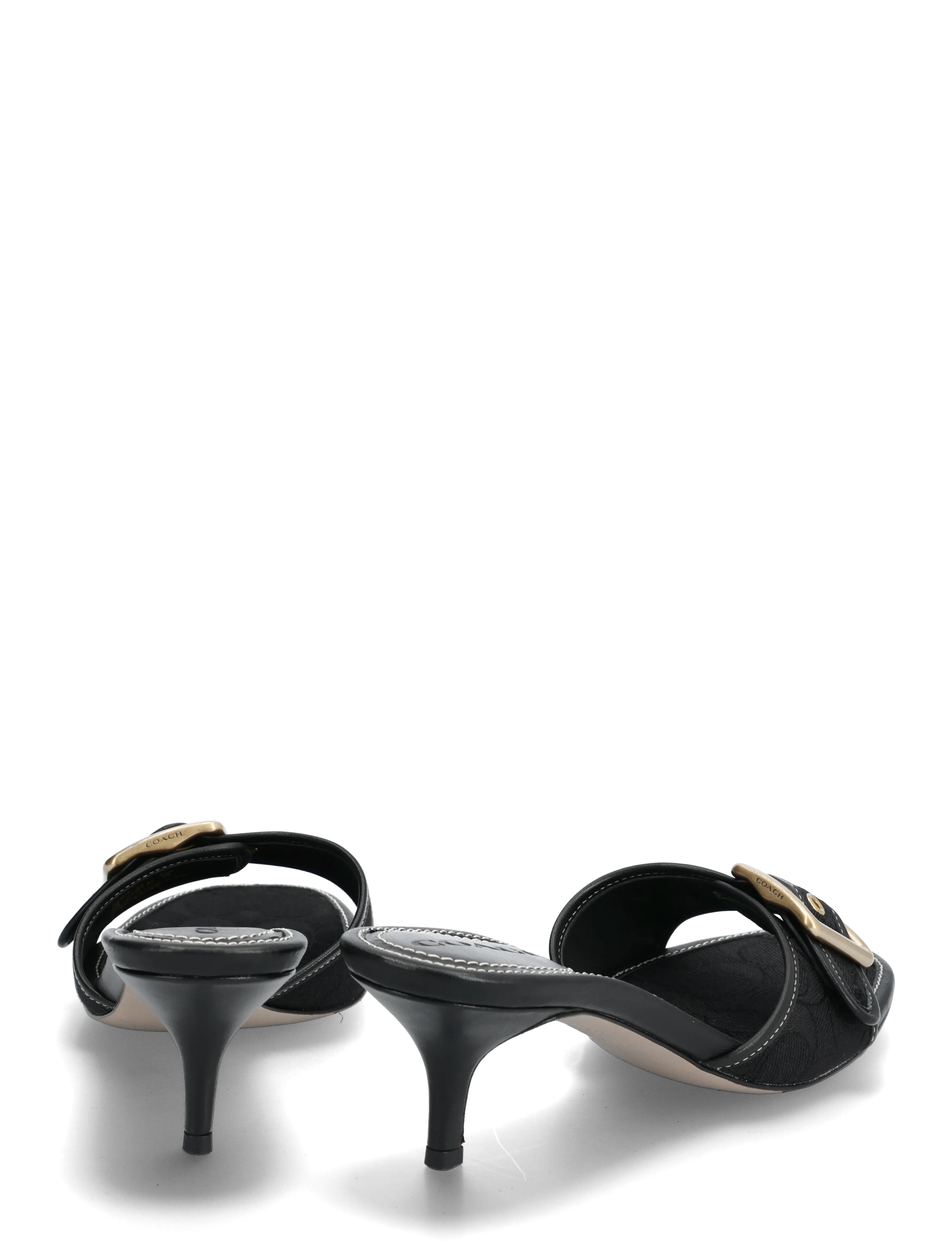 Coach - margot signature jacquard sandal - black - 4