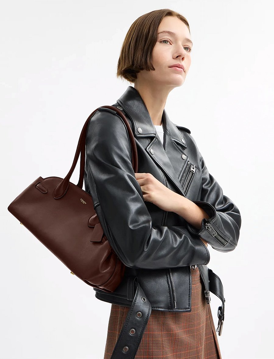 Coach - GLAZED LEATHER EMPIRE CARRYALL 34 - speciella tillfällen - b4/maple - 0