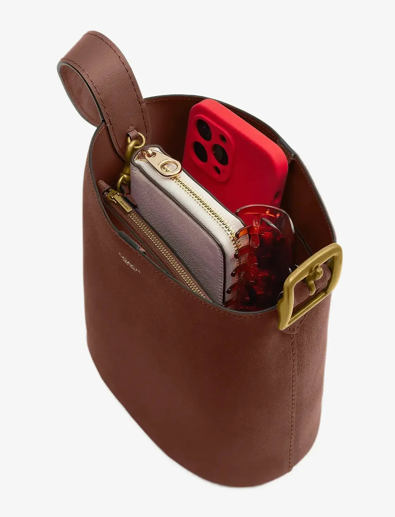 Coach - SUEDE BLEECKER BUCKET BAG 21 - henkeltaschen - b4/warm brown - 5