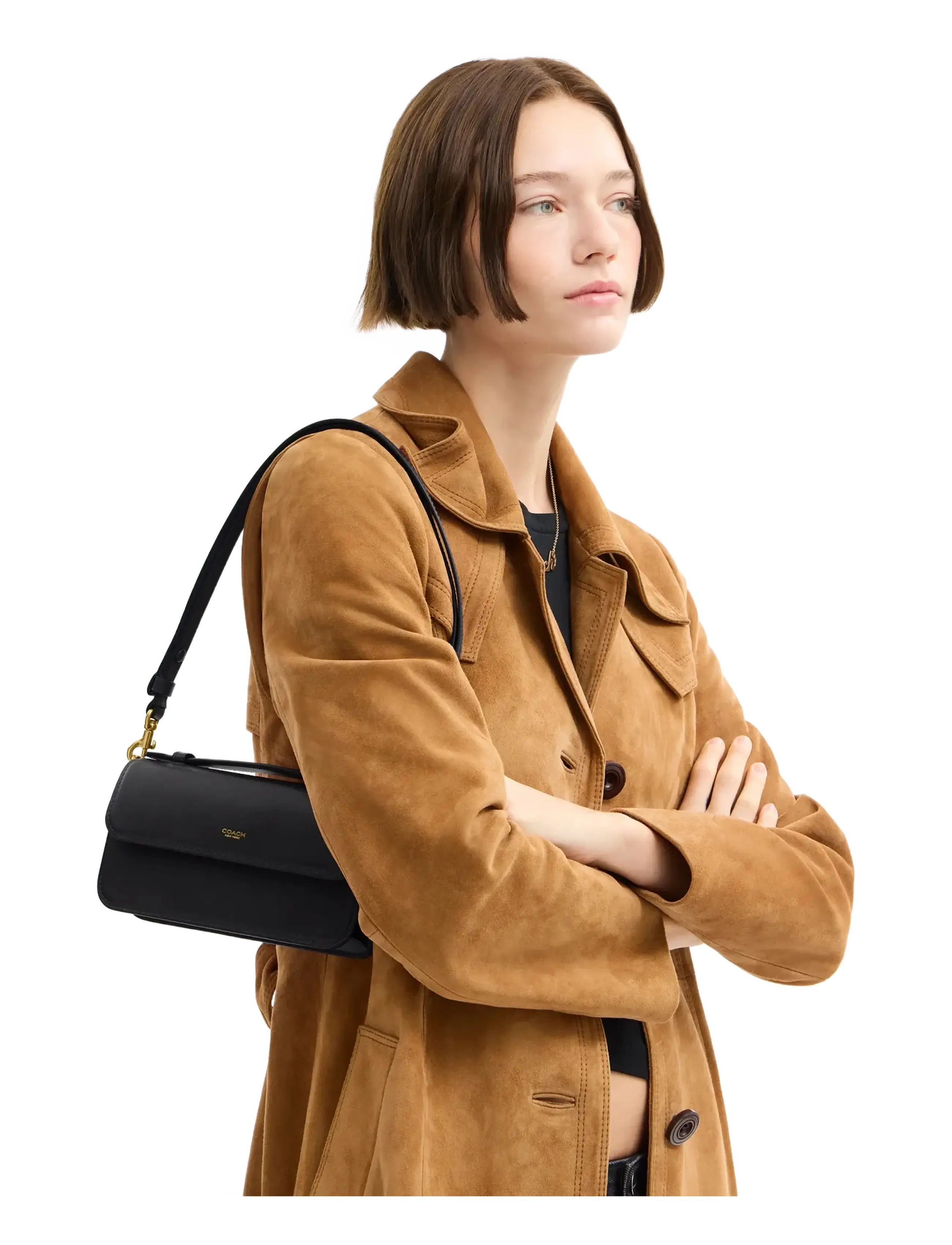 Coach - Refined Calf Leather New York Elora Top Handle Crossbody Bag - henkeltaschen - b4/black - 4