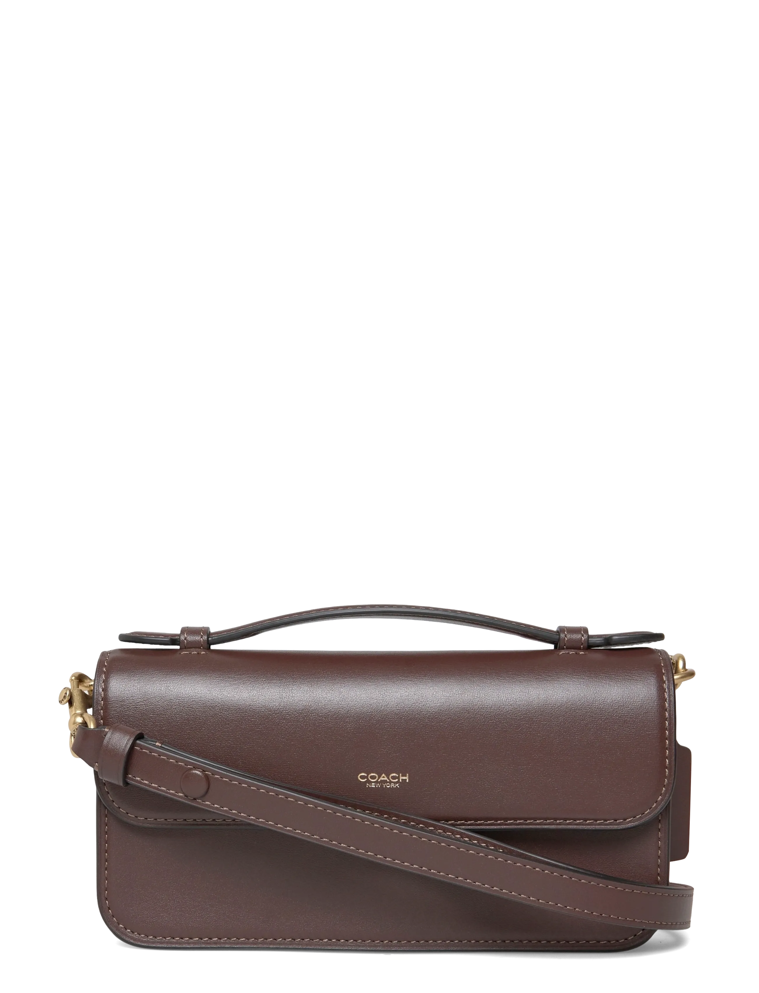 Coach Refined Calf Leather New York Elora Top Handle Crossbody Bag - Vesker - B4/MAPLE / brown