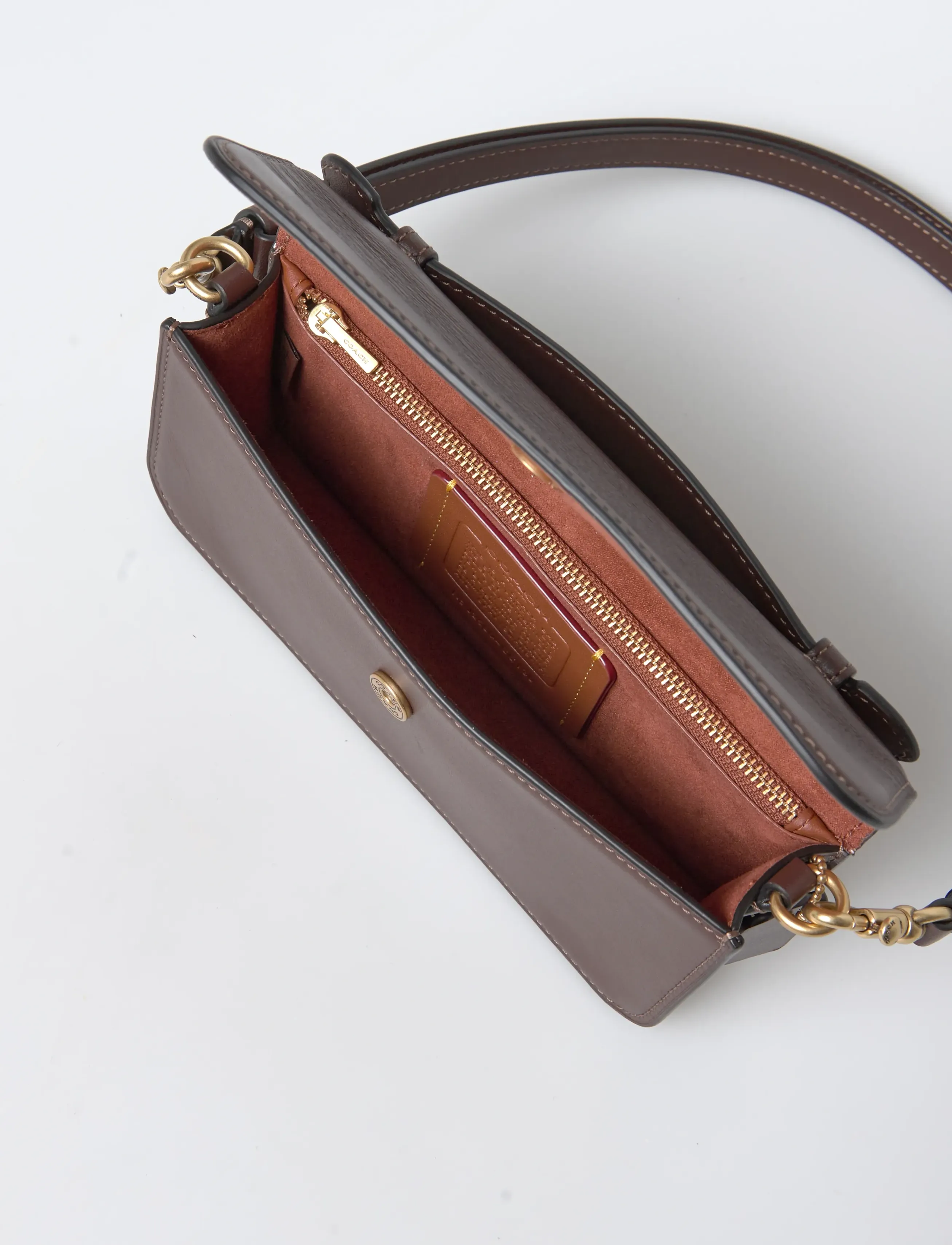 Coach - Refined Calf Leather New York Elora Top Handle Crossbody Bag - everyday style - b4/maple - 4