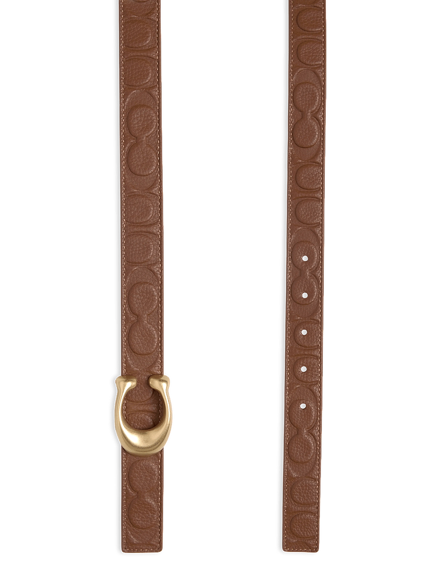 Coach - 25mm Sculpted C Embossed Belt - nahkrihmad - b4/saddle - 1