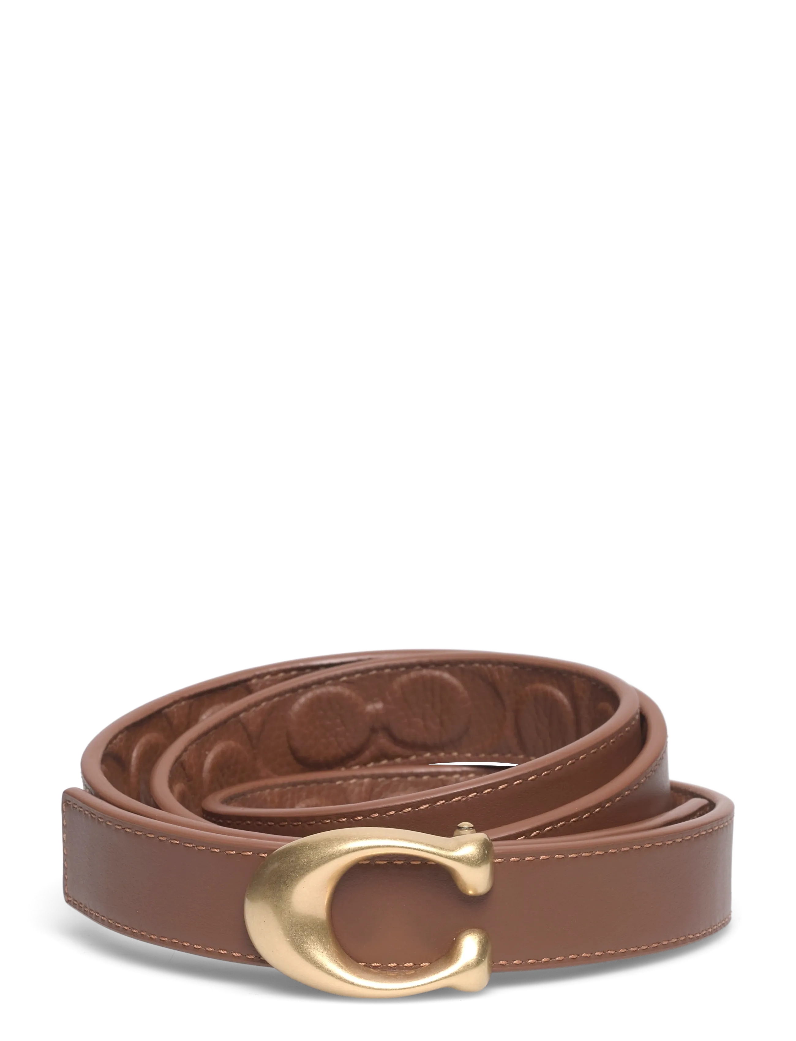 Coach - 25mm Sculpted C Embossed Belt - læderbælter - b4/saddle - 3
