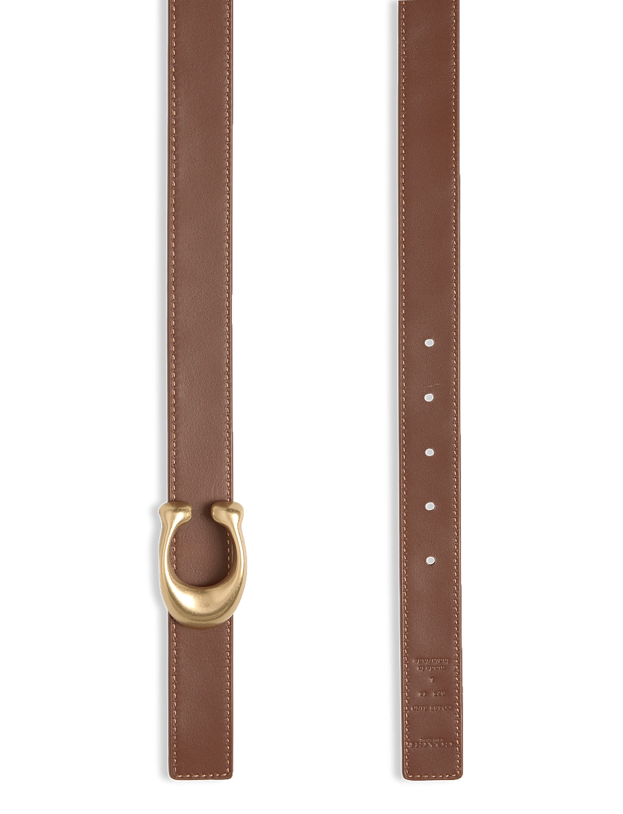 Coach - 25mm Sculpted C Embossed Belt - nahkrihmad - b4/saddle - 4