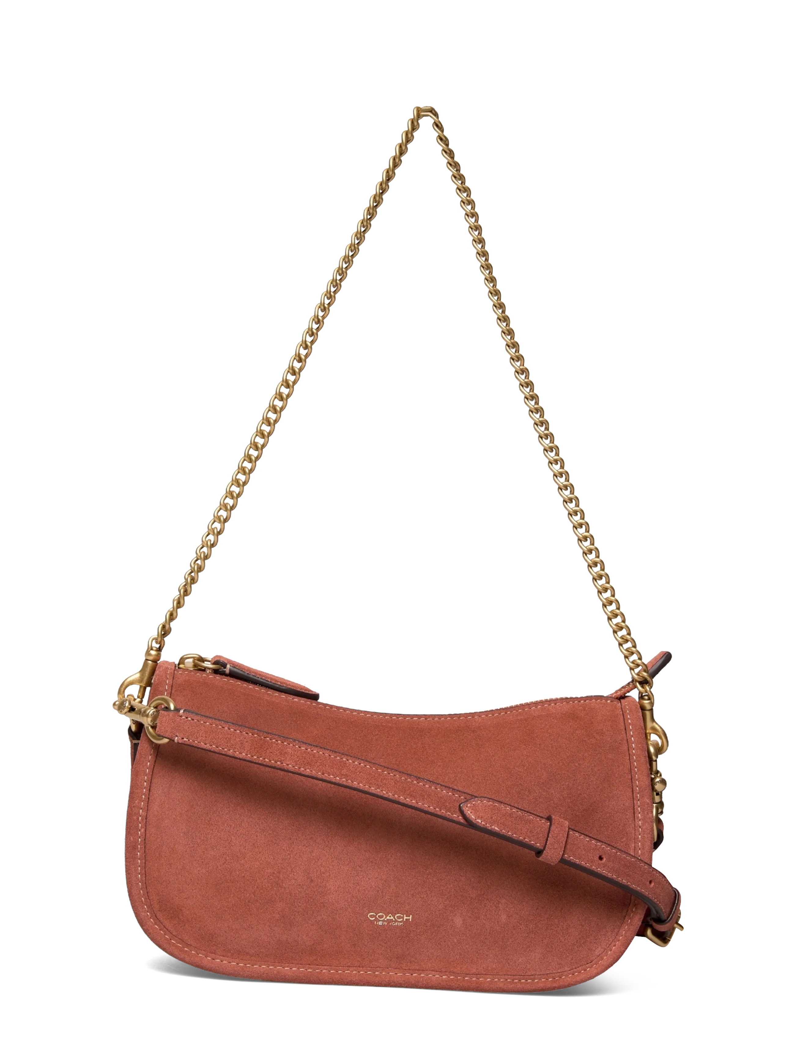 Coach SUEDE WAVERLY BAG - Handtaschen - B4/CLAY / gold