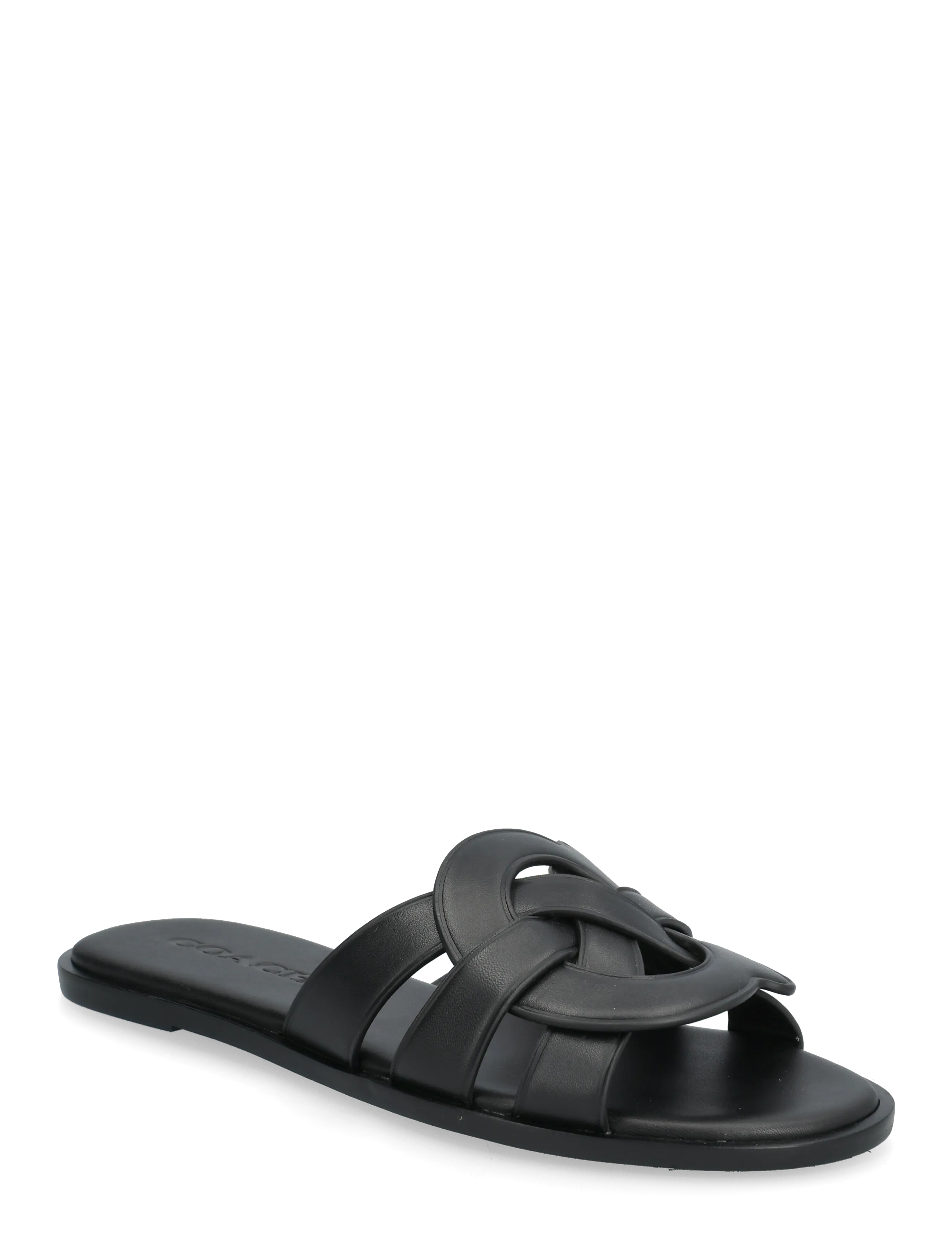 Coach Lena Leather Slide Sandal, 36, Black, Sandaler > Flade Sandals, Dame
