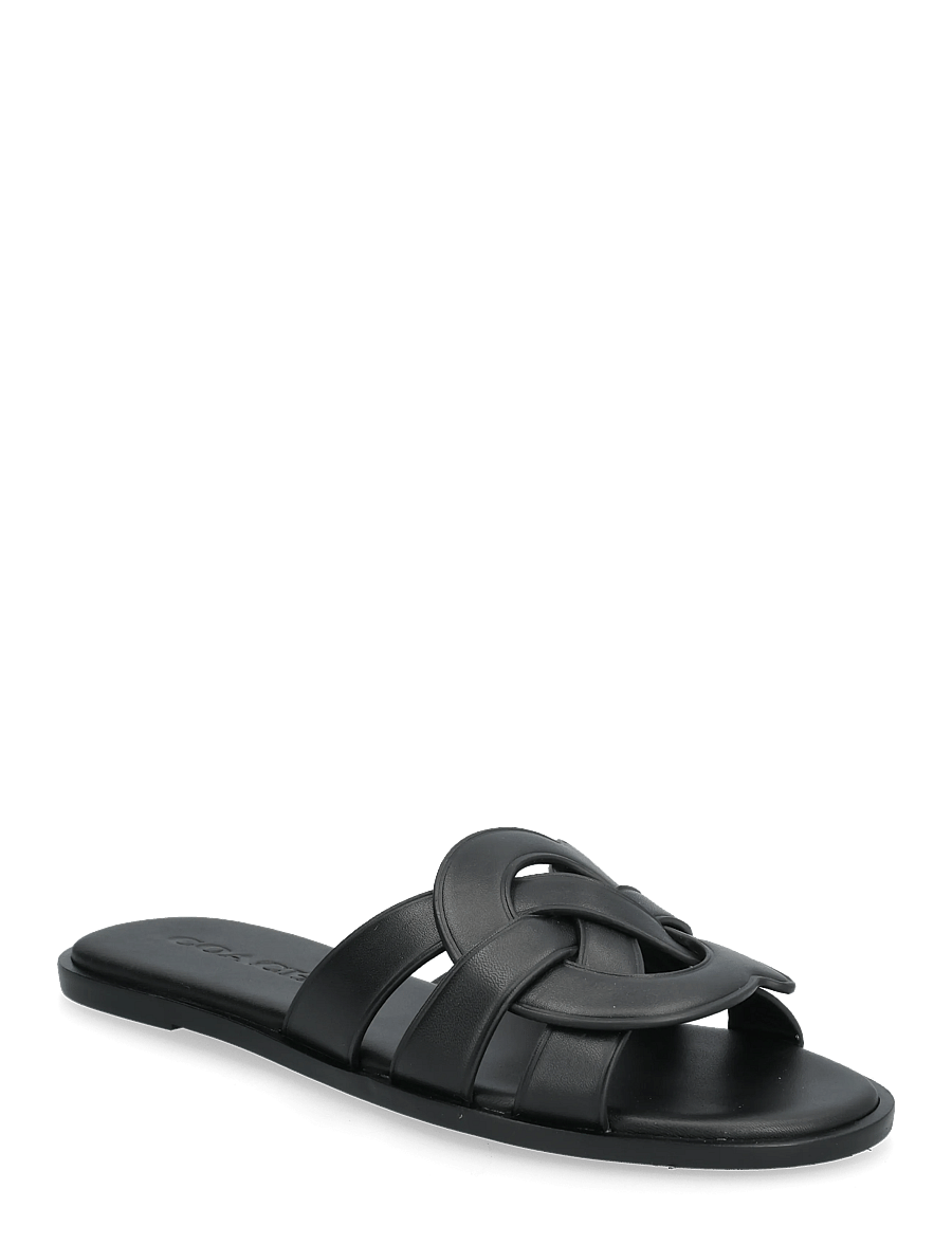 Coach - lena leather slide sandal - madalad sandaalid - black - 0