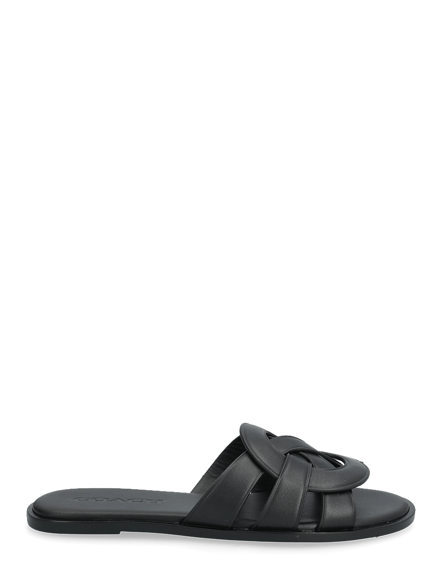 Coach - lena leather slide sandal - madalad sandaalid - black - 1
