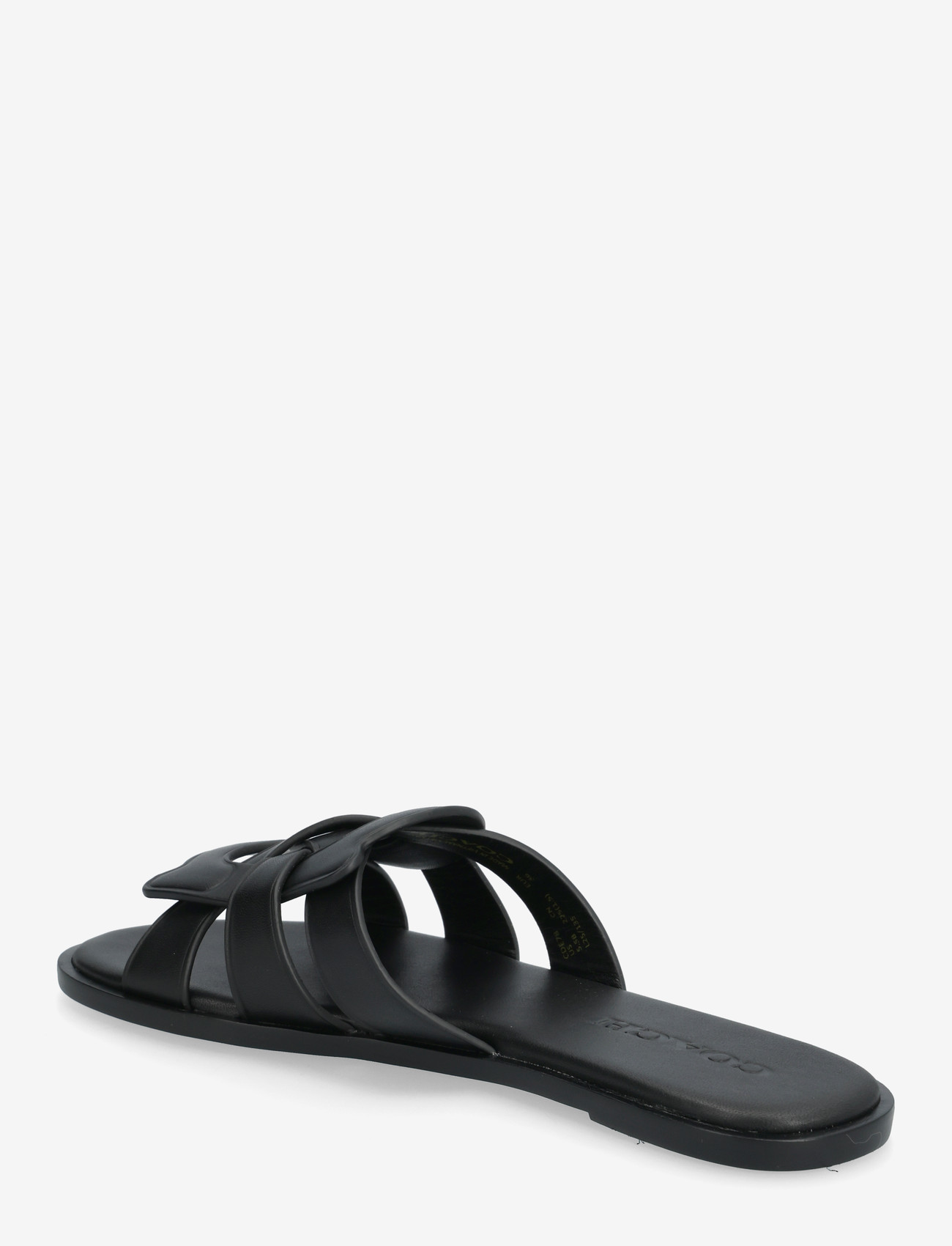 Coach - lena leather slide sandal - flache sandalen - black - 2