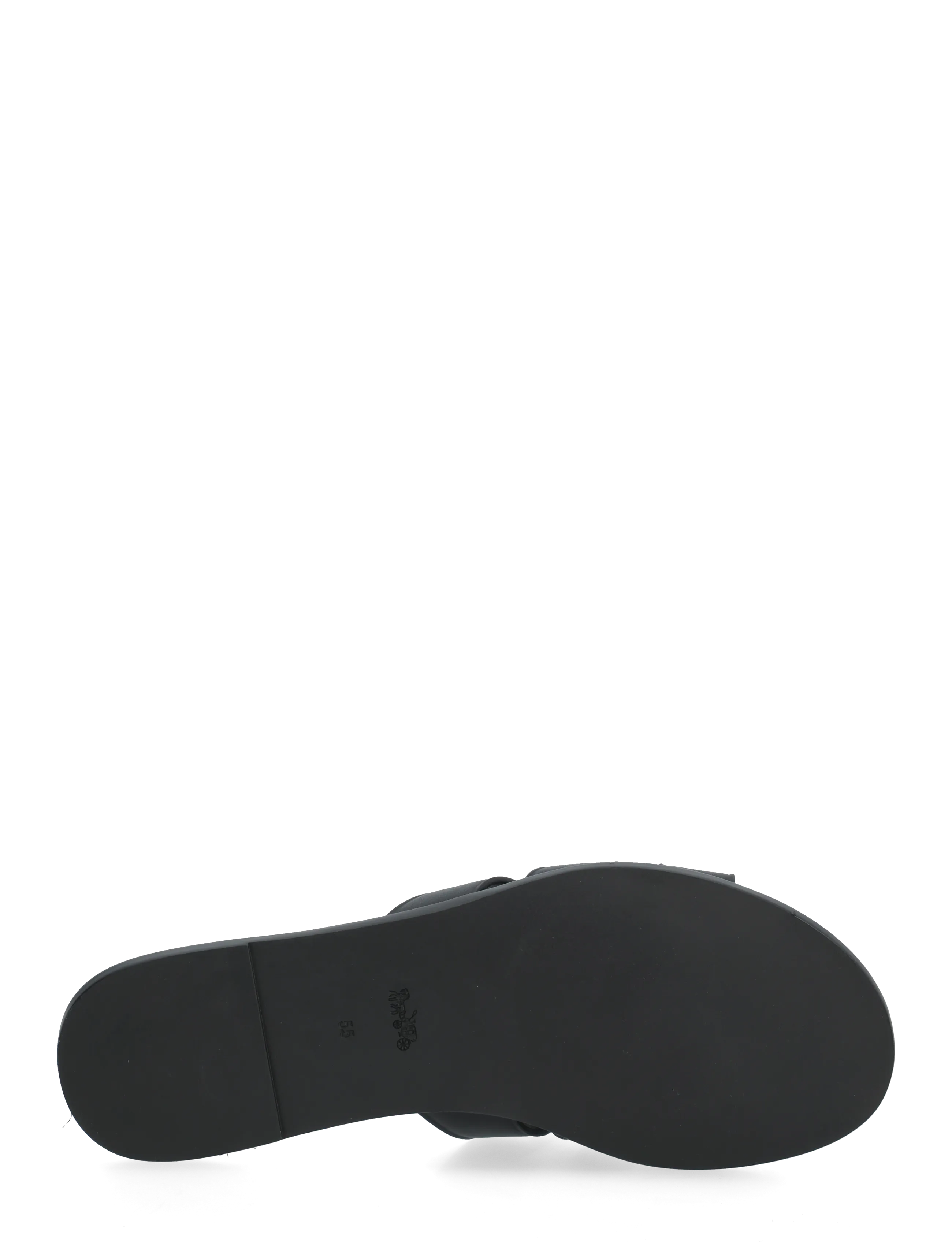 Coach - lena leather slide sandal - platta sandaler - black - 4