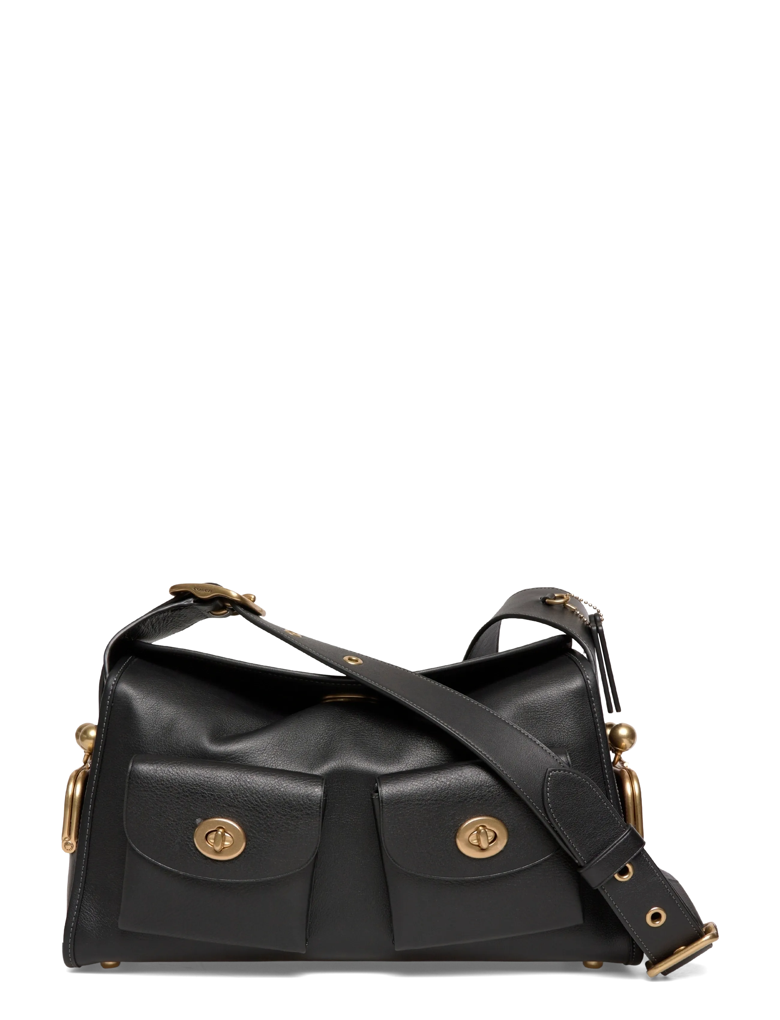 Coach The Coach Originals Natural Grain Leather Turnlock Haversack Bag - Hverdags stil - B4/BLACK / black