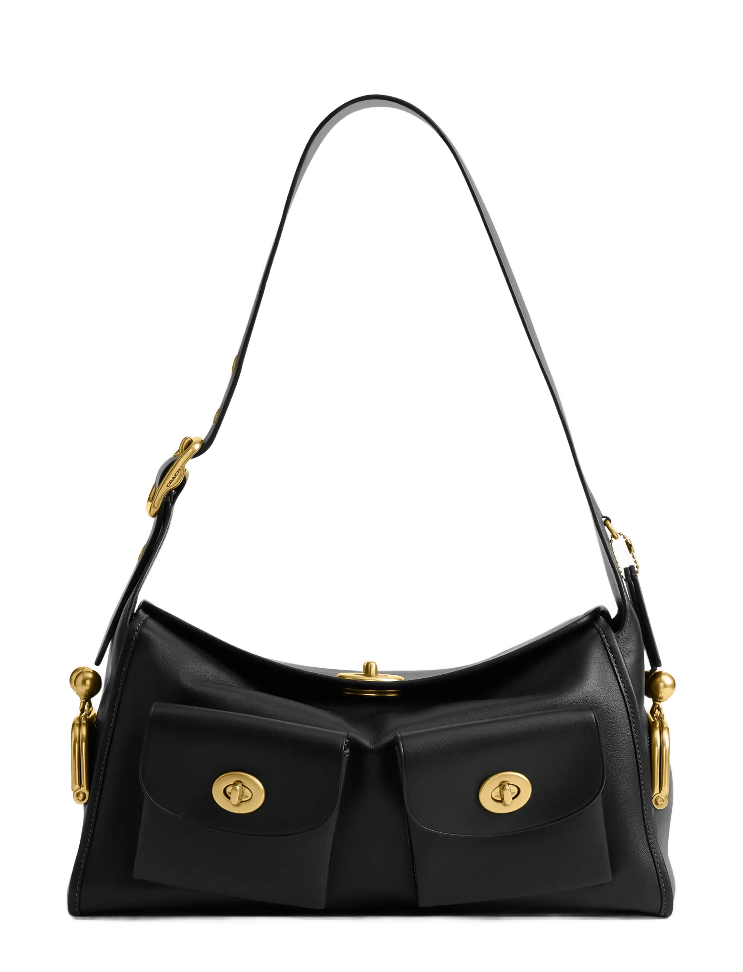 Coach The Coach Originals Natural Grain Leather Turnlock Haversack Bag - Shoulder Bags - B4/BLACK / black