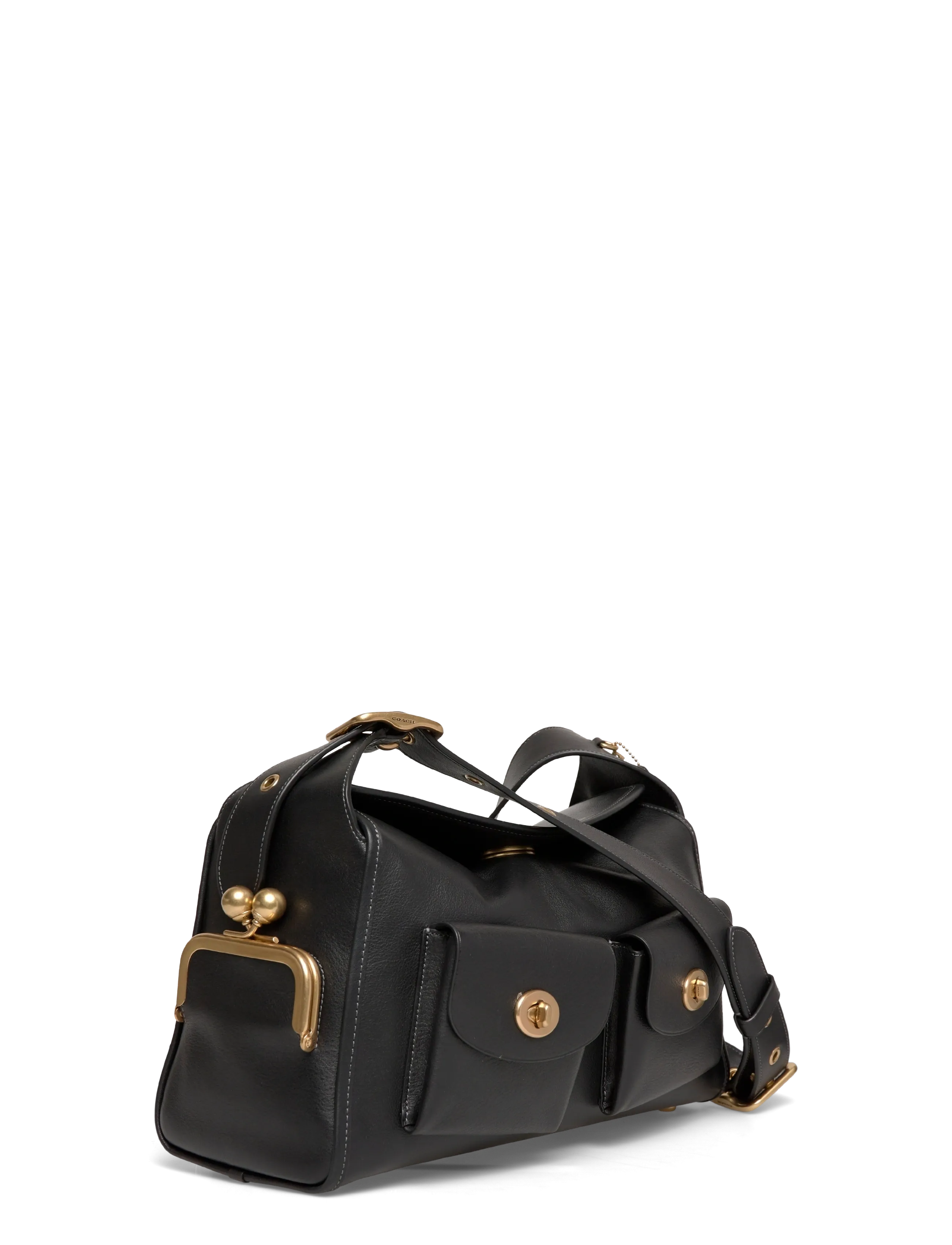 Coach - The Coach Originals Natural Grain Leather Turnlock Haversack Bag - everyday style - b4/black - 2
