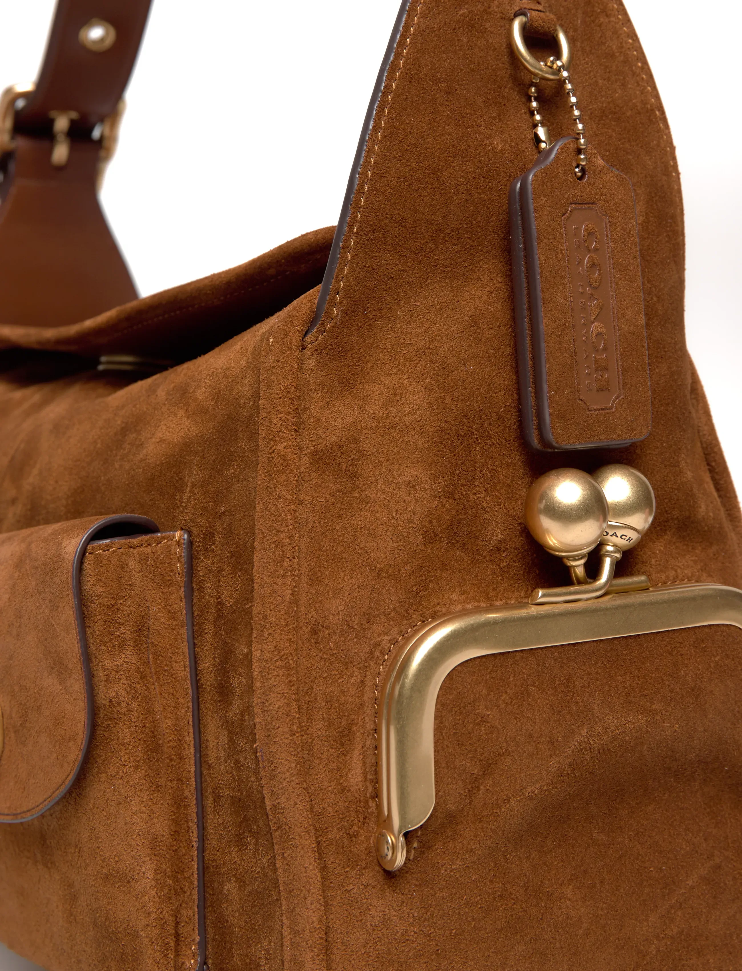 Coach - The Coach Originals Suede Turnlock Haversack Bag - hverdags stil - b4/warm brown - 3