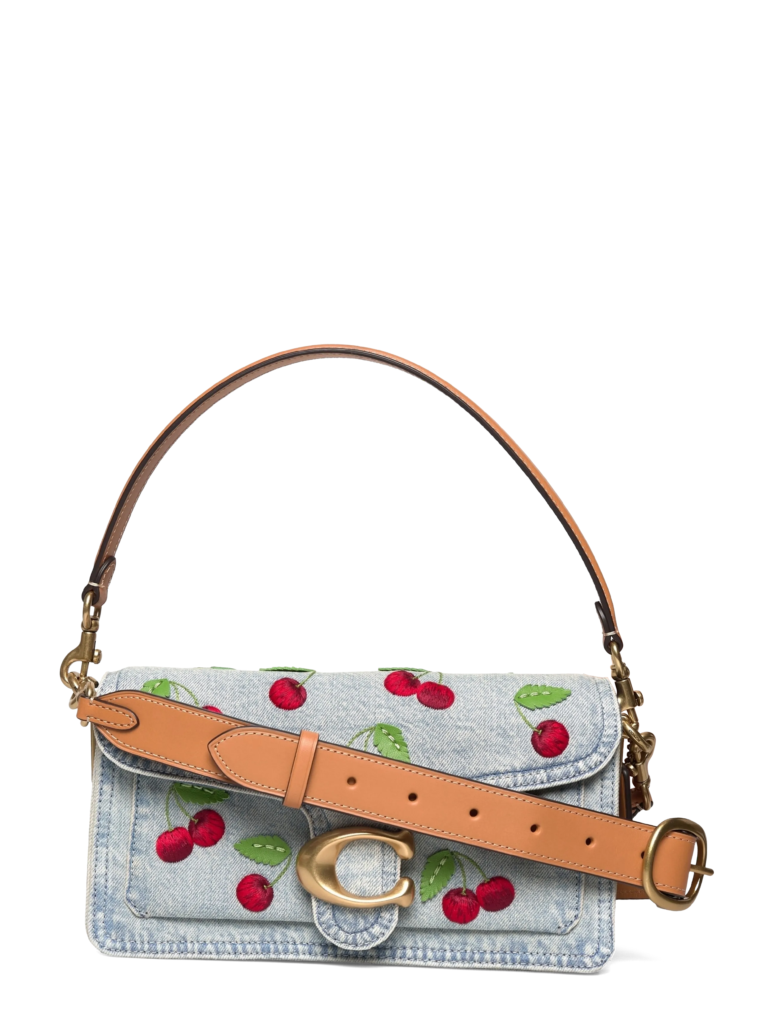 Coach CHERRY EMBROIDERED DENIM TABBY SHOULDER BAG 26 - Väskor - B4/DENIM MULTI / blue
