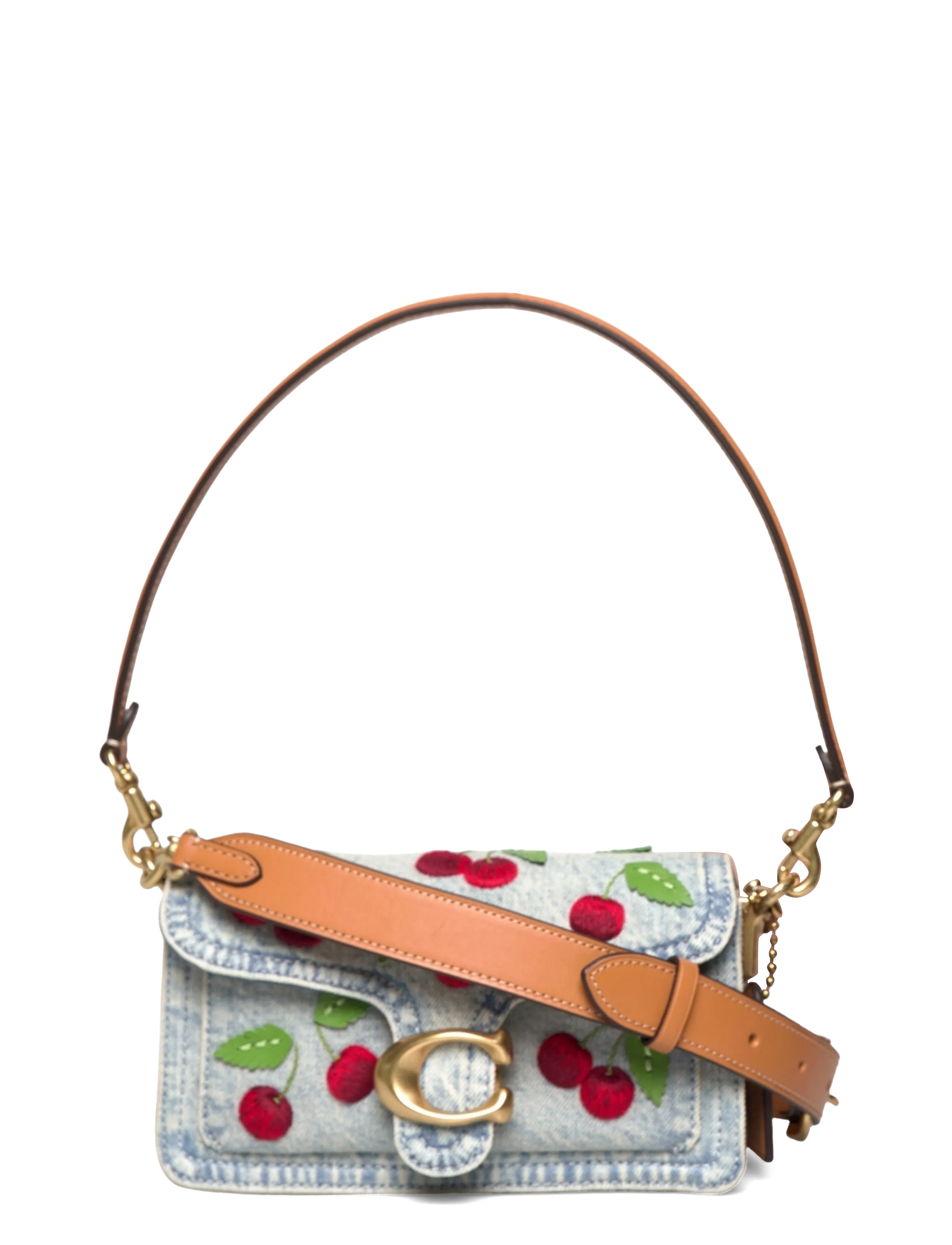 Coach CHERRY EMBROIDERED DENIM TABBY SHOULDER BAG 20 - Nyheder - B4/DENIM MULTI / blue