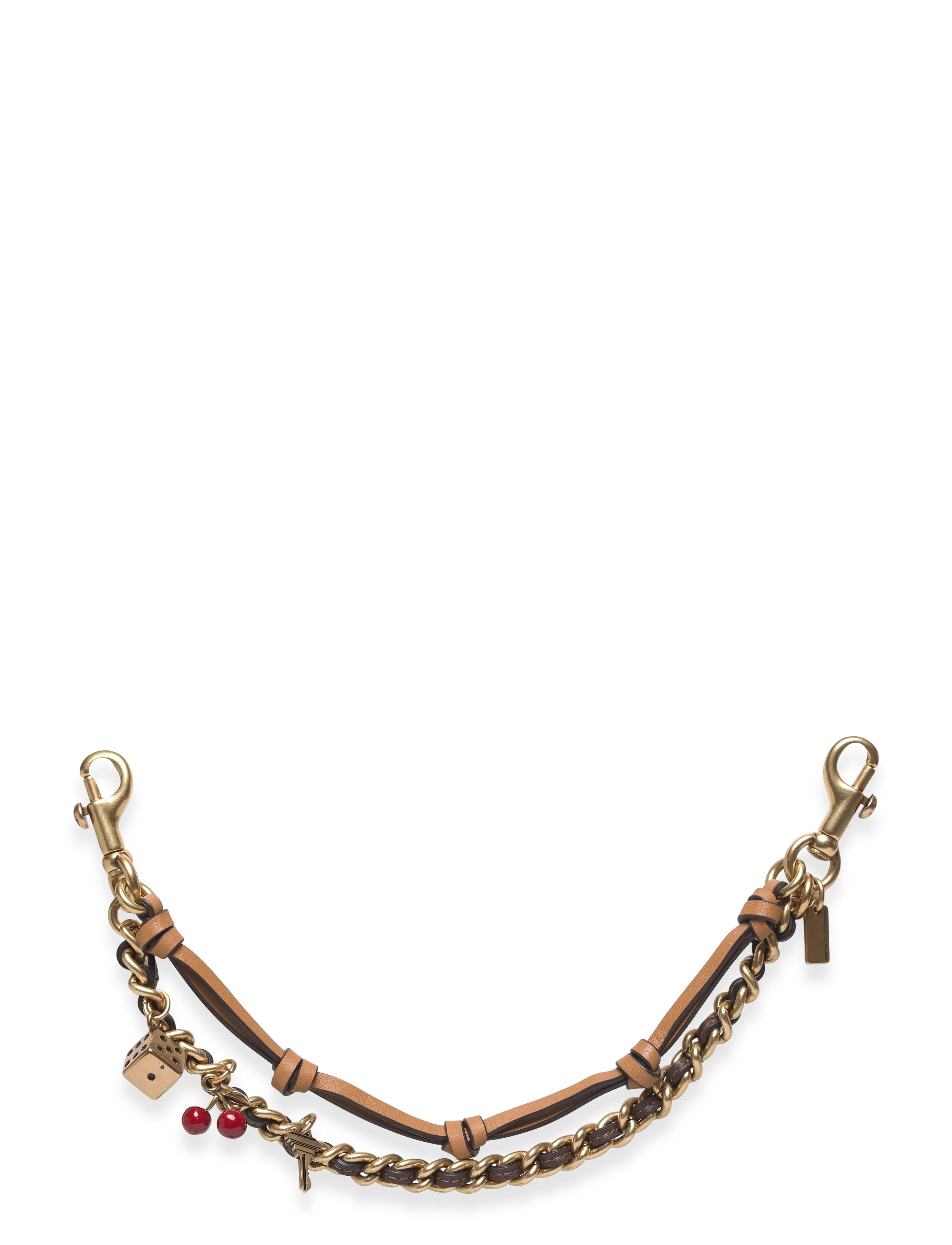 Coach LEATHER AND METAL CHARM BAG SWAG - Nøgleringe - B4/MAPLE HONEY BROWN / brown