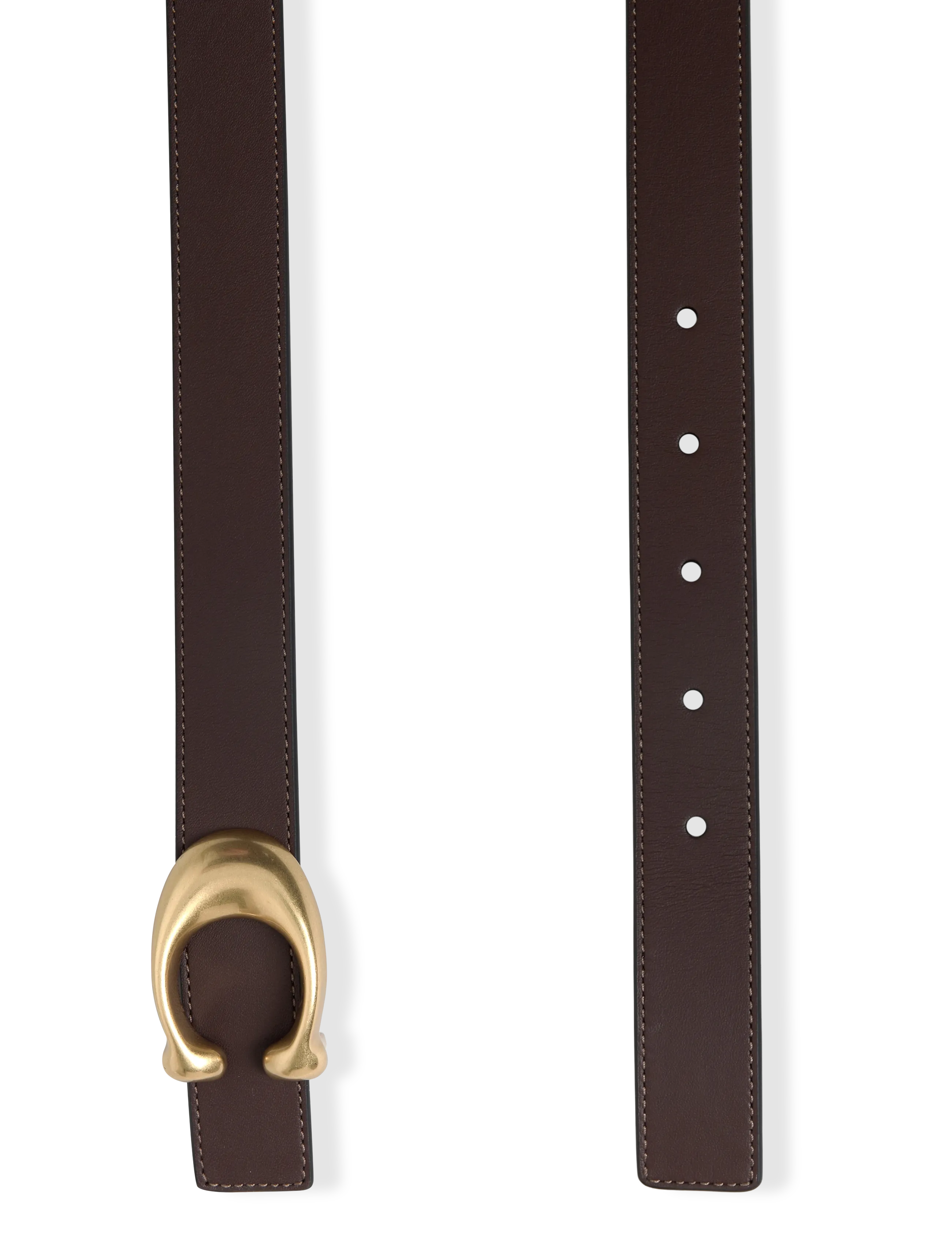 Coach - 25mm Glovetan Leather Sculpted C Reversible Belt - læderbælter - b4/maple black - 1