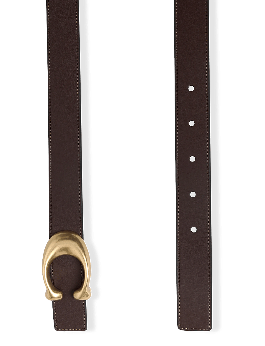 Coach - 25MM SCUMPTED C BELT - læderbælter - b4/maple black - 1
