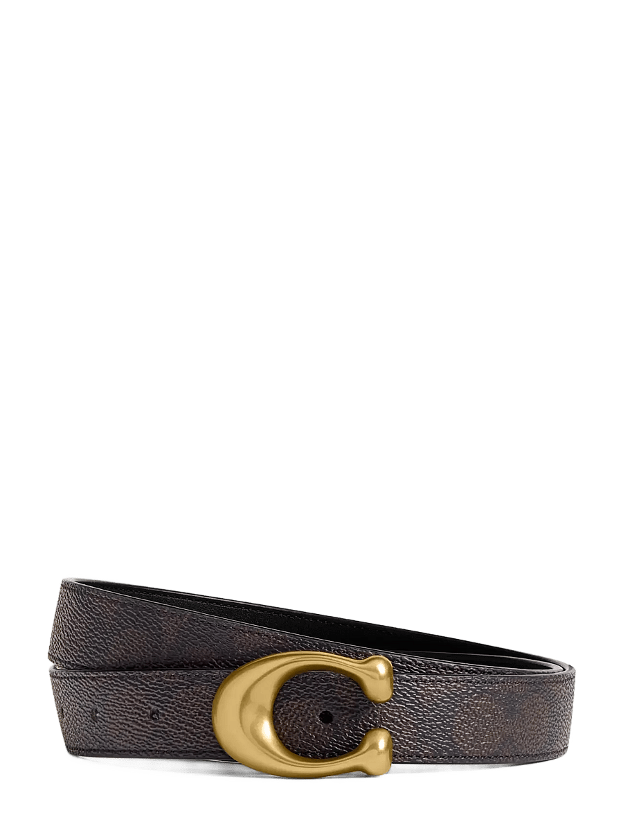 Coach - 25MM SCUMPTED C BELT - leather belts - b4/black - 1