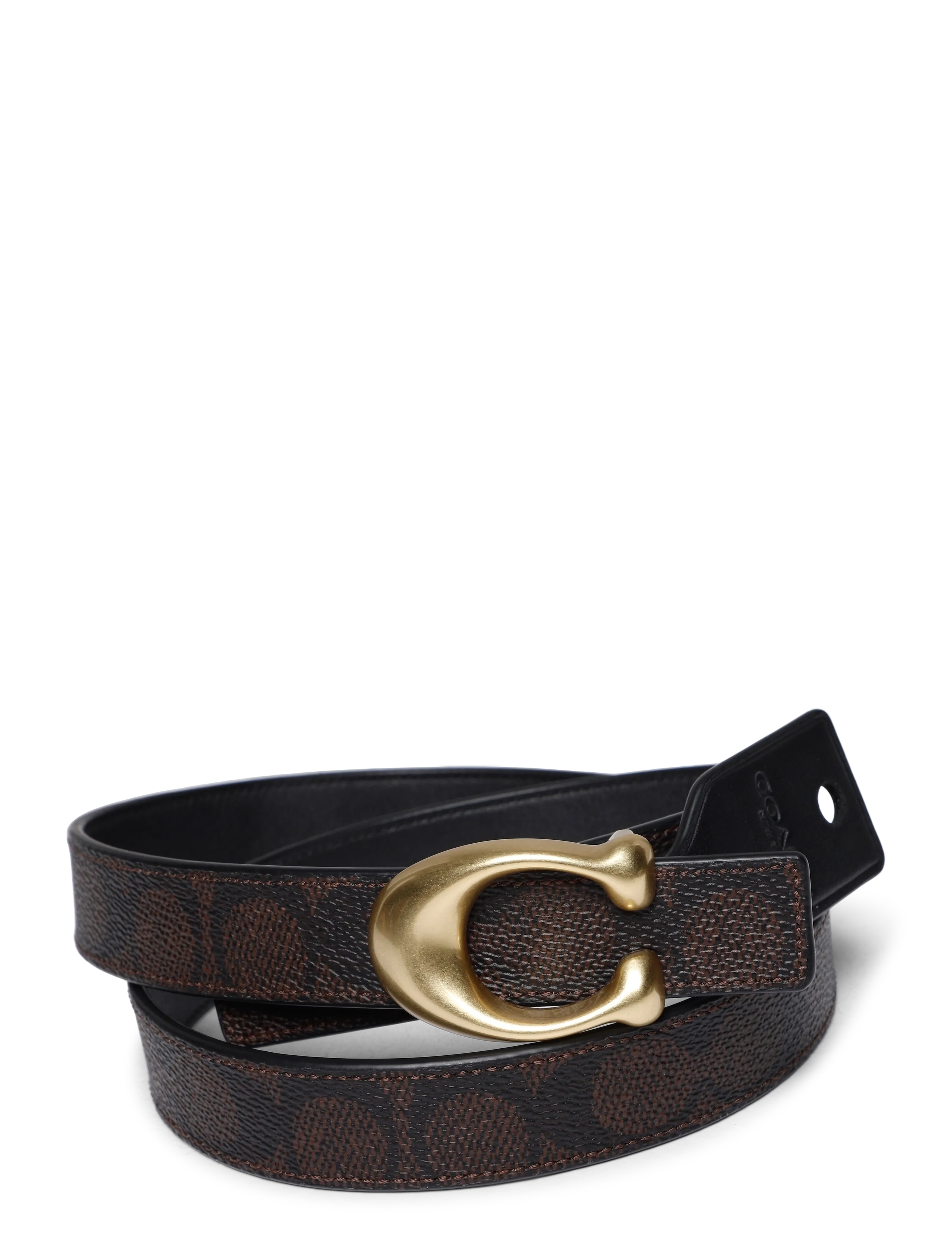 Coach 25MM SCUMPTED C BELT - Nahkrihmad - B4/BLACK / brown