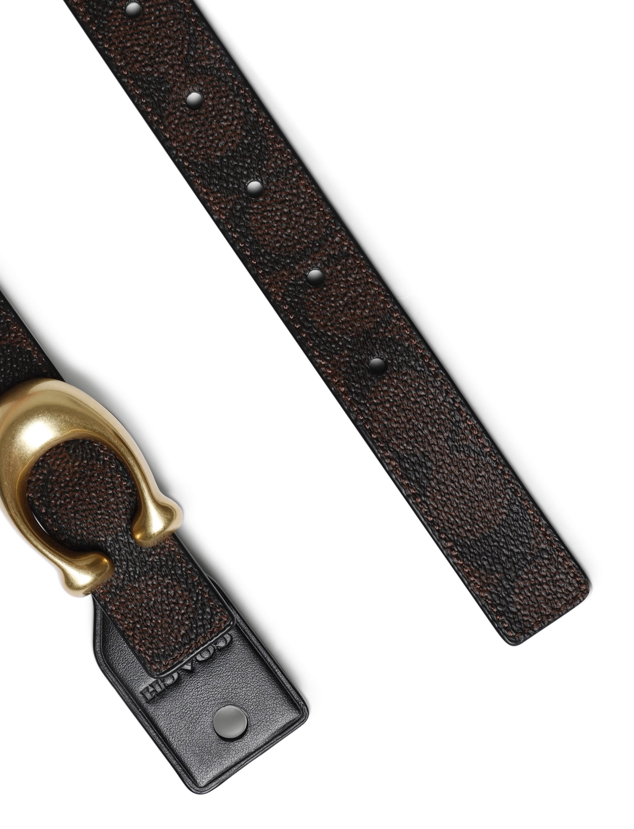 Coach - 25MM SCUMPTED C BELT - skinnbelter - b4/black - 2