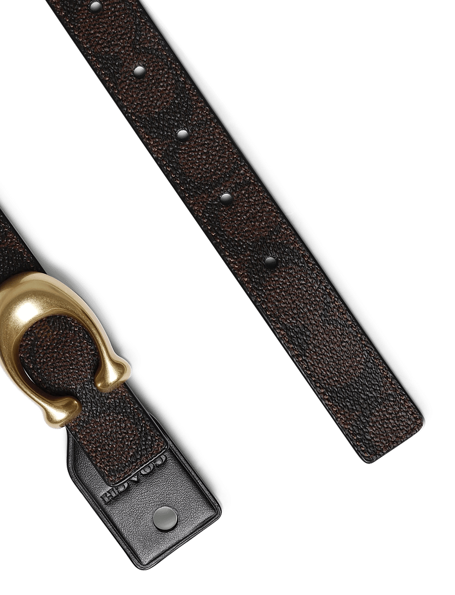 Coach - 25MM SCUMPTED C BELT - nahkrihmad - b4/black - 2