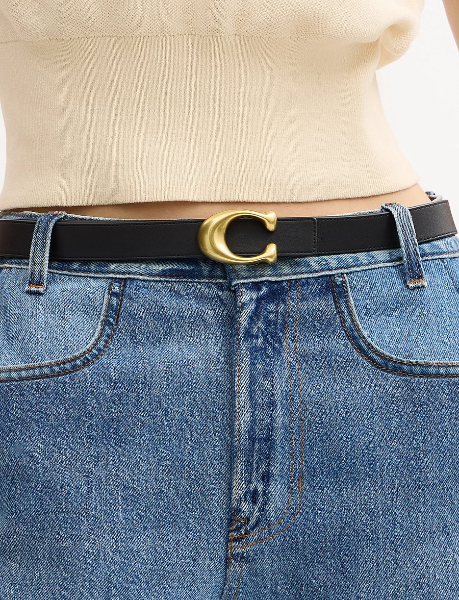 Coach - 25MM SCUMPTED C BELT - leather belts - b4/black - 0