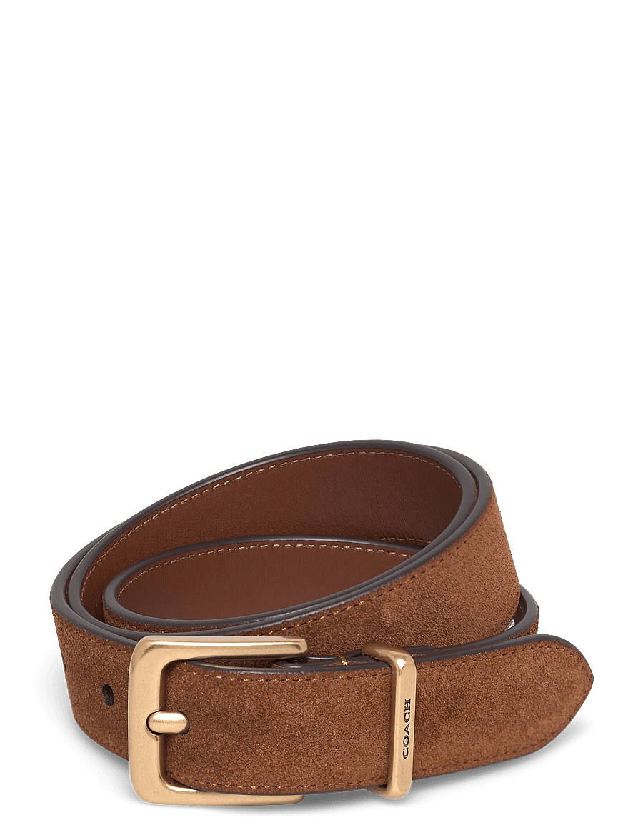 Coach - 25mm Suede Harness Hasp Belt - leather belts - b4/warm brown - 0