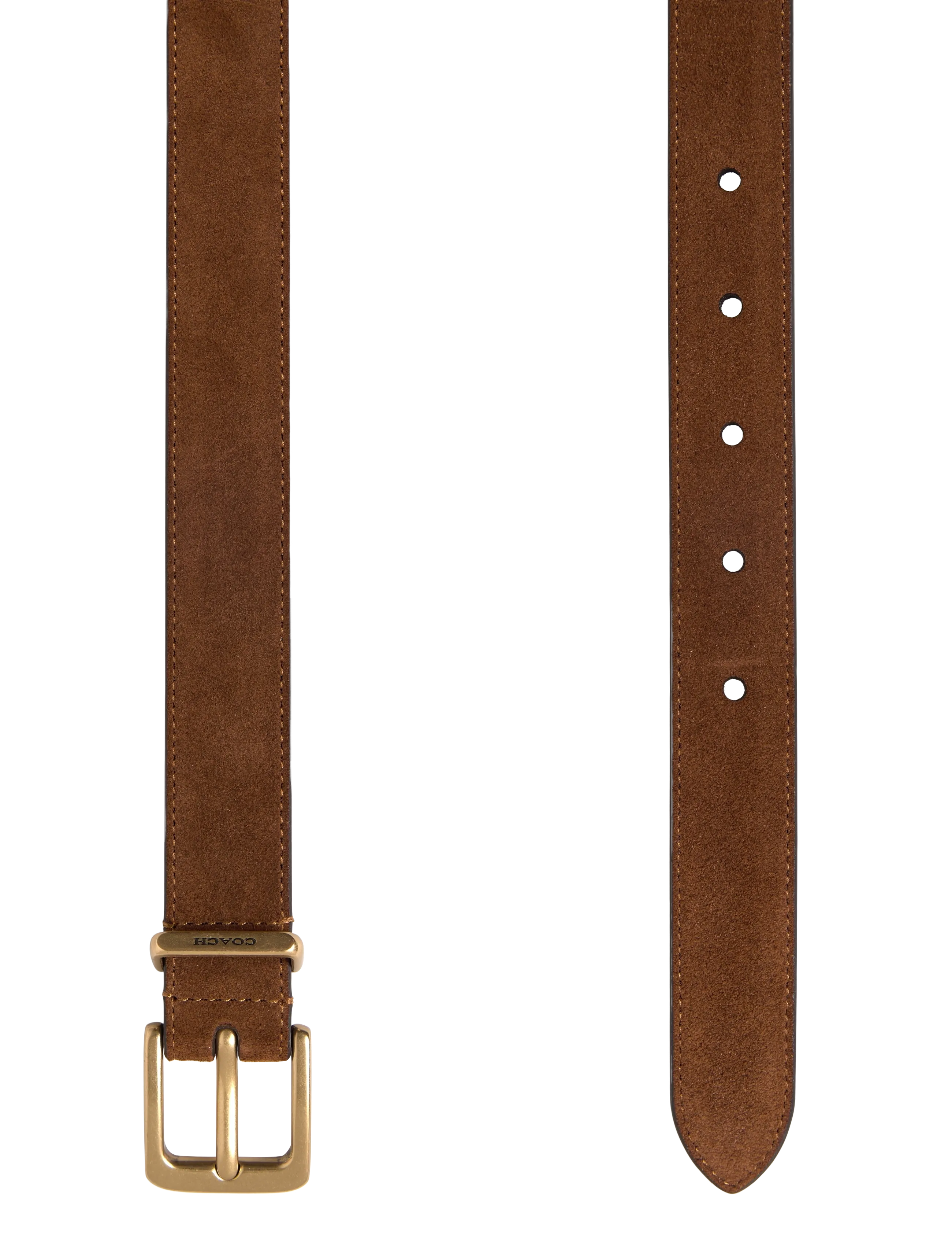 Coach - 25mm Suede Harness Hasp Belt - ceintures en cuir - b4/warm brown - 1