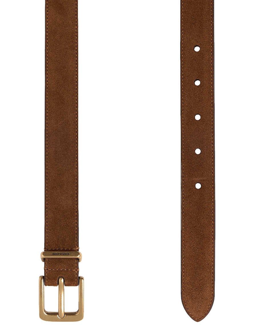 Coach - 25mm Suede Harness Hasp Belt - leather belts - b4/warm brown - 1
